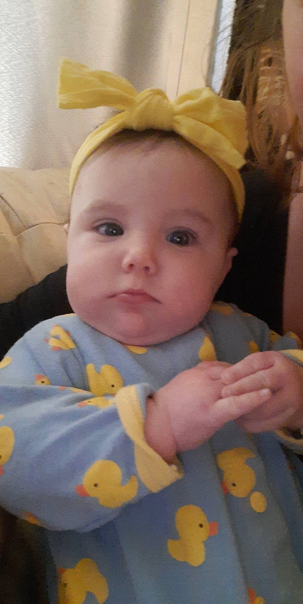 Zoe joined the competition — help win amazing prizes! baby, baby_toddler_clothing, cheek, child, eye, eyebrow, eyelash, facial_expression, finger, happy, human_body, iris, lip, nose, orange, person, pink, skin, textile, toddler