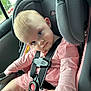 Blaze joined the competition — help win amazing prizes! toddler, child, car_seat, seatbelt, pink_dress, blue_eyes, blond_hair, earring, car_interior, window, safety, straps, cute, portrait, baby, seat, car, young_child, indoor, person