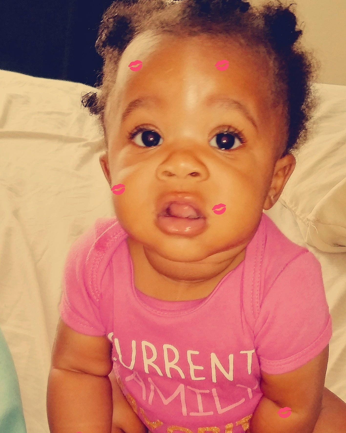 Raygan joined the competition — help win amazing prizes! baby, beauty, cheek, child, chin, eye, eyebrow, face, facial_expression, forehead, fun, hair, hairstyle, head, iris, lip, nose, person, pink, skin