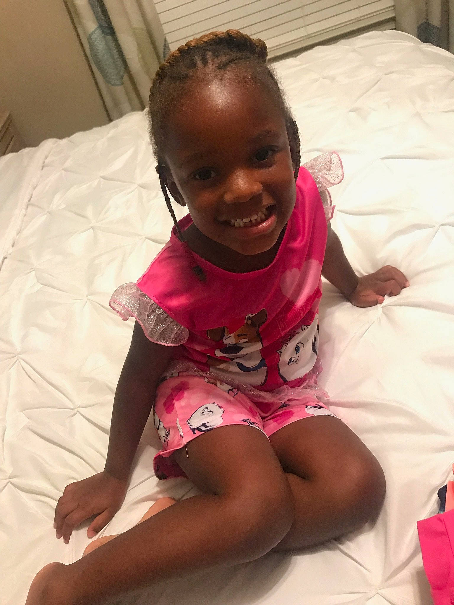 Aleenah Brown joined the competition — help win amazing prizes! arm, beauty, black, black_hair, cheek, child, face, finger, fun, hair, head, joy, leg, mouth, person, pink, sitting, skin, smile, thigh