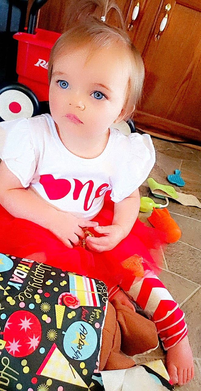 Addalynn joined the competition — help win amazing prizes! arm, baby, baby_products, baby_toddler_clothing, carmine, cheek, child, event, gambling, happy, holiday, pattern, person, play, product, red, sitting, sleeve, t_shirt, toddler