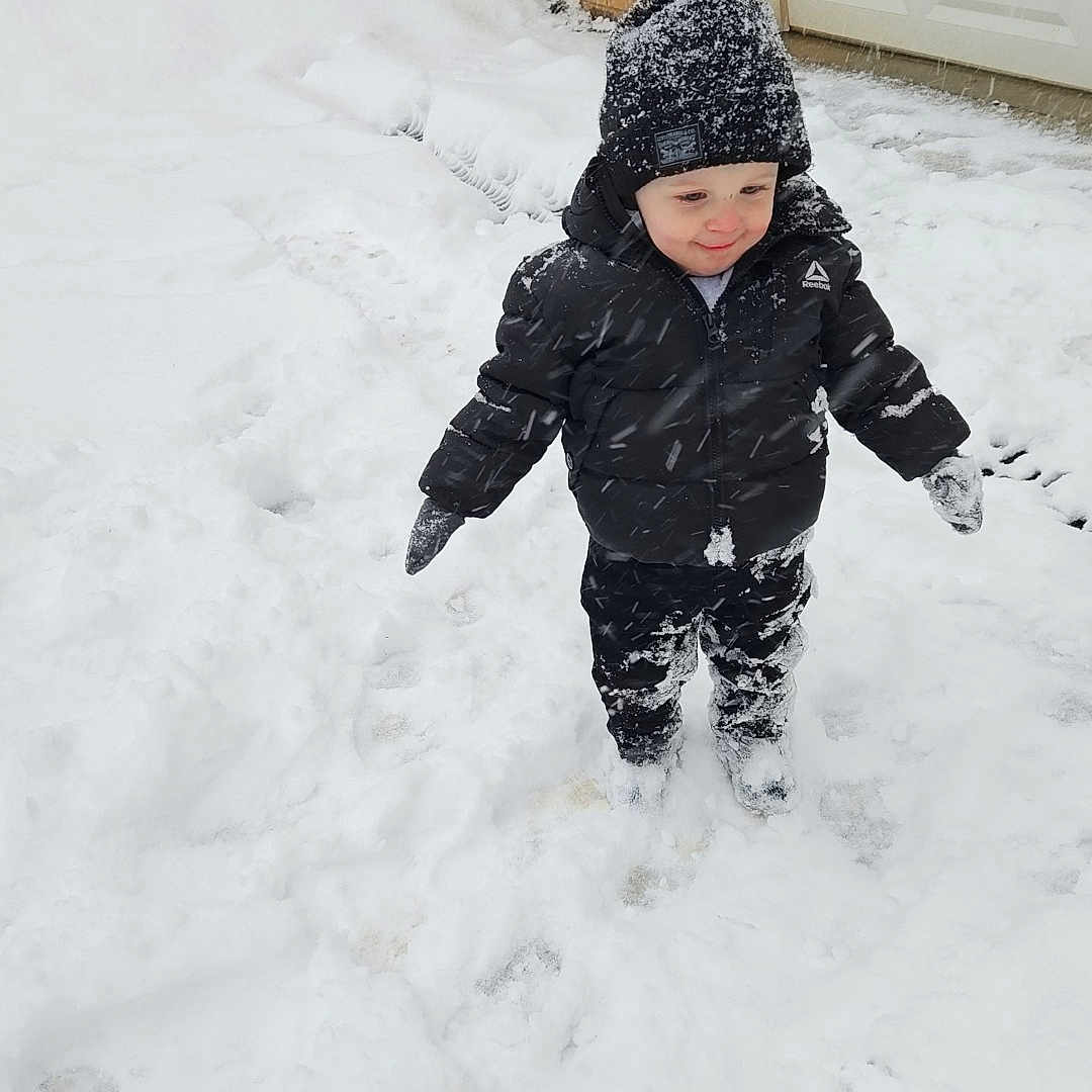 Mack joined the competition — help win amazing prizes! boy, child, clothing, coat, face, footwear, glove, hat, head, hood, ice, jacket, male, nature, outdoors, person, photography, portrait, snow, winter