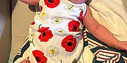 Cierra joined the competition — help win amazing prizes! arm, baby, blanket, child, closeup, curious_expression, cute, flower_pattern, head, indoors, infant, leg, lying_down, onesie, portrait, raised_hand, resting, skin, soft_fabric, striped_blanket
