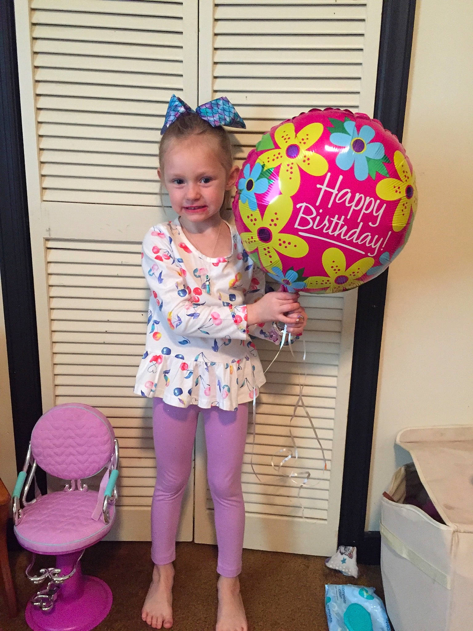 Madison is registered to the contest to win money with this photo: child, joy, pattern, person, pink, toddler