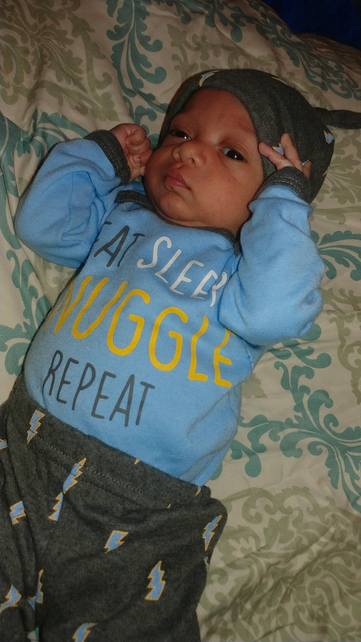 Rocklyn is registered to the contest to win money with this photo: blue, boy, child, cool, eye, fun, girl, human, infant, person, product, sleep, smile, textile, toddler