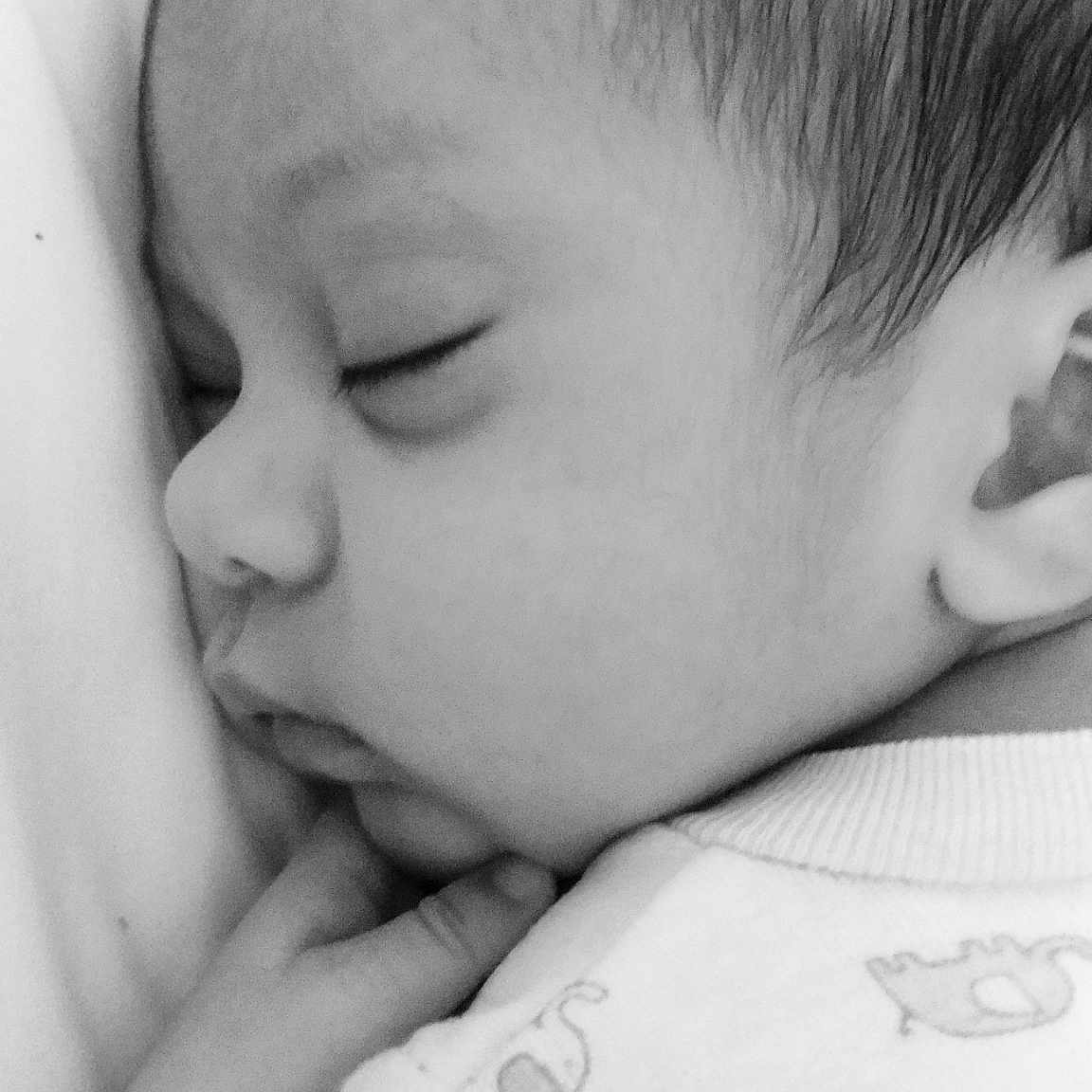 Rocklyn joined the competition — help win amazing prizes! bedtime, black_and_white, cheek, child, close_up, eye, face, forehead, hand, infant, lip, monochrome, monochrome_photography, mother, nose, person, photograph, photography, skin, sleep