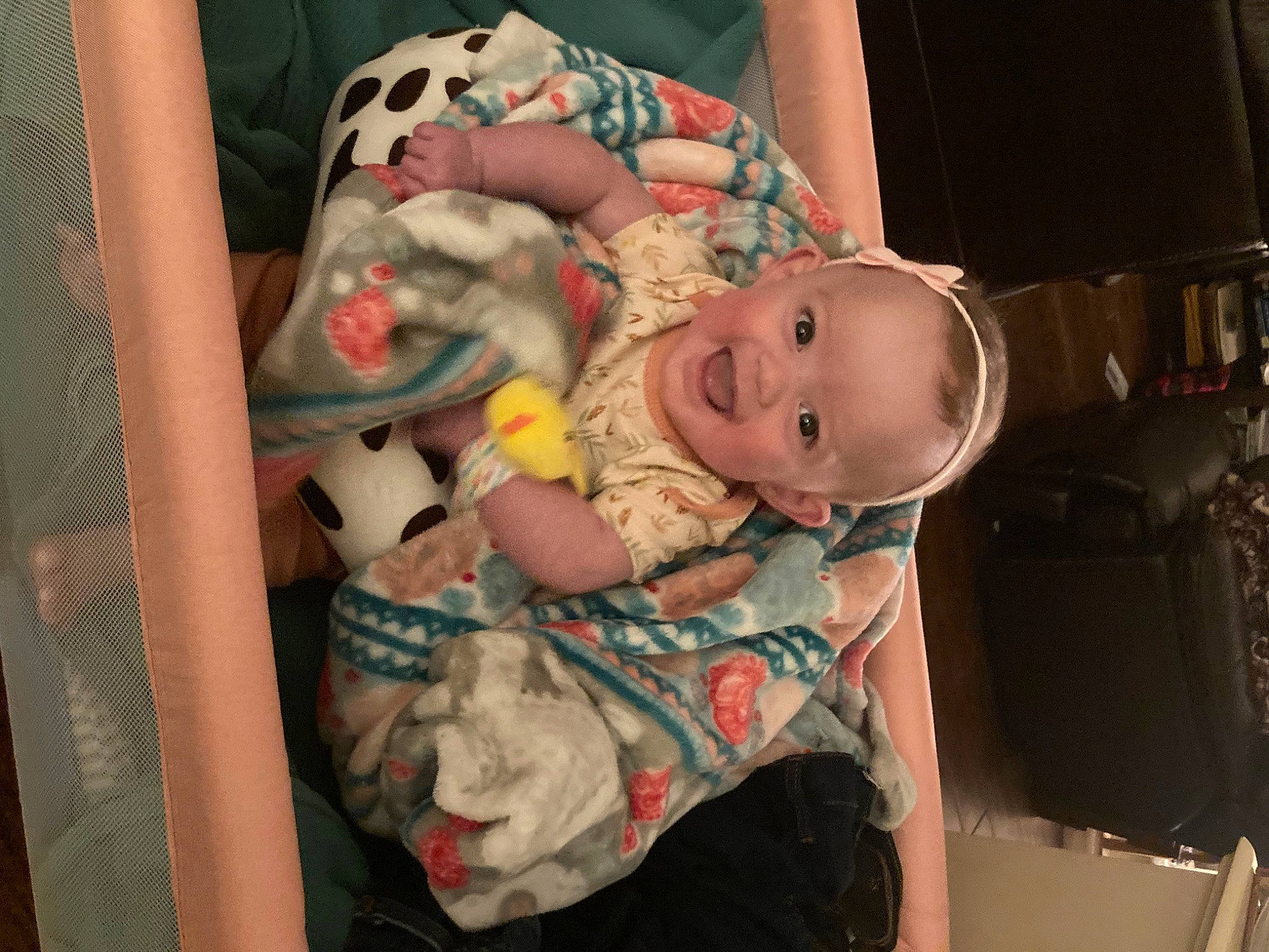 Susie is registered to the contest to win money with this photo: baby, baby_carriage, baby_products, baby_safety, baby_toddler_clothing, cheek, child, comfort, fun, hat, iris, mouth, person, room, sitting, skin, smile, toddler