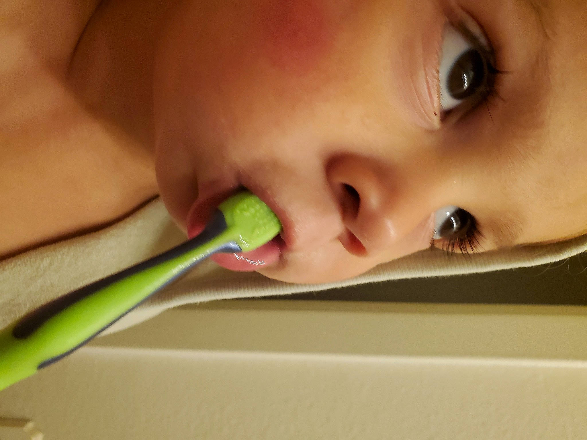 Isaiah joined the competition — help win amazing prizes! baby, biting, brush, cheek, ear, eyebrow, eyelash, fun, headwear, iris, jaw, lip, mouth, neck, nose, person, skin, smile, tableware, toddler
