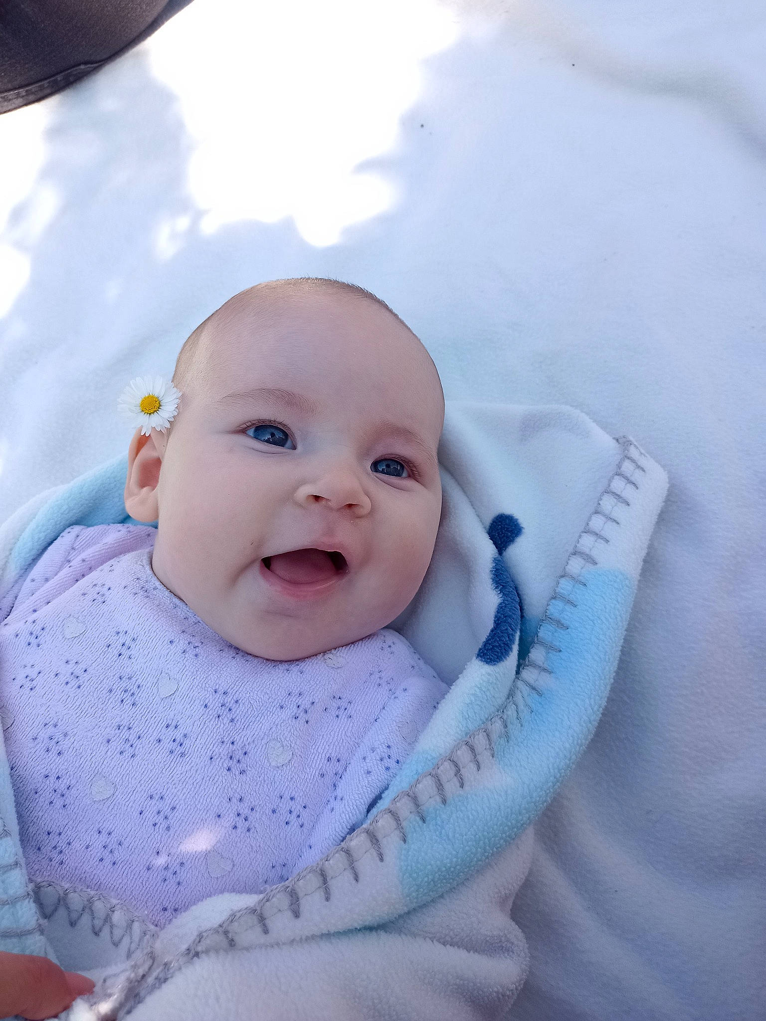 Cussot a rejoint le concours — aidez-le/la à gagner de superbes lots ! baby, baby_products, baby_toddler_clothing, cheek, child, comfort, fashion_accessory, flash_photography, fun, grass, happy, headgear, iris, lip, person, sitting, skin, sleeve, smile, toddler