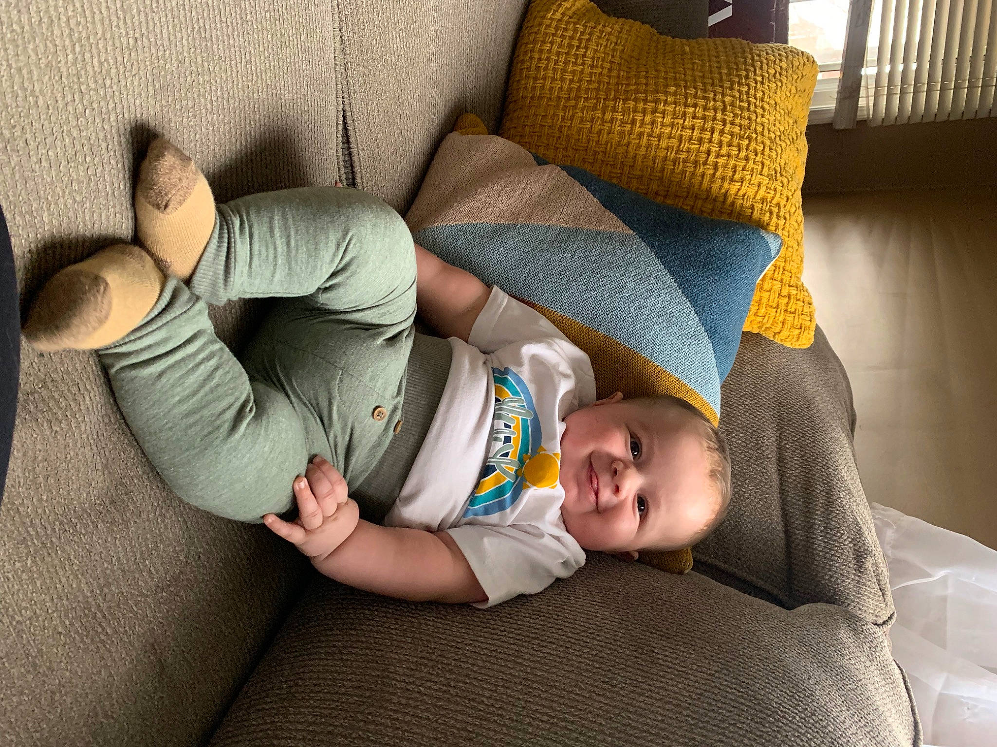 Carlos joined the competition — help win amazing prizes! baby, baby_carriage, baby_products, baby_sleeping, baby_toddler_clothing, bedtime, car_seat, child, comfort, couch, hand, joy, knee, leg, linens, nap, person, room, sitting, thigh