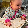 Millie joined the competition — help win amazing prizes! baby, child, highchair, food, messy, smiling, pajamas, indoor, table, face, hands, playing, happy, cute, feeding, expression, home, infant, person, furniture