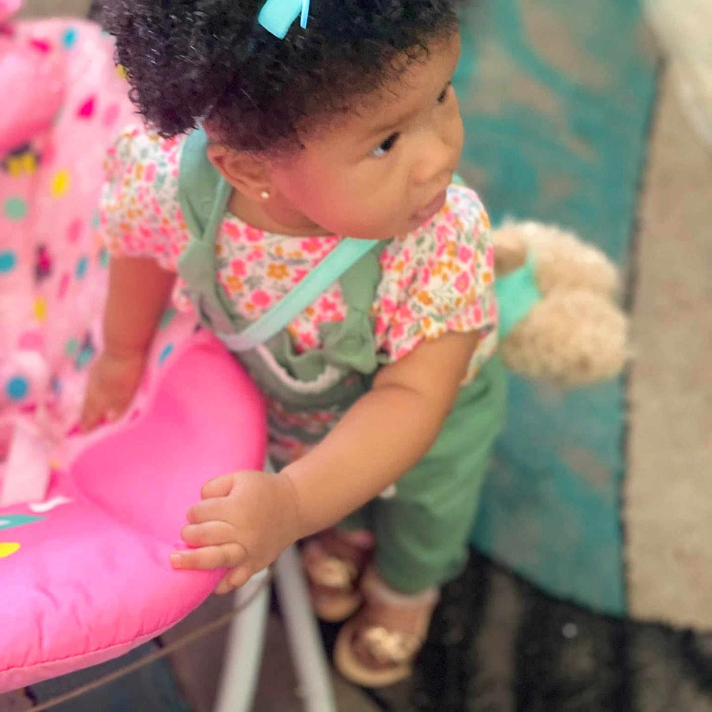 Lailah joined the competition — help win amazing prizes! accessories, baby, clothing, curlyhair, cushion, dress, face, footwear, hair, happy, head, homedecor, jewelry, necklace, person, photography, portrait, sandal, sitting, sleeve