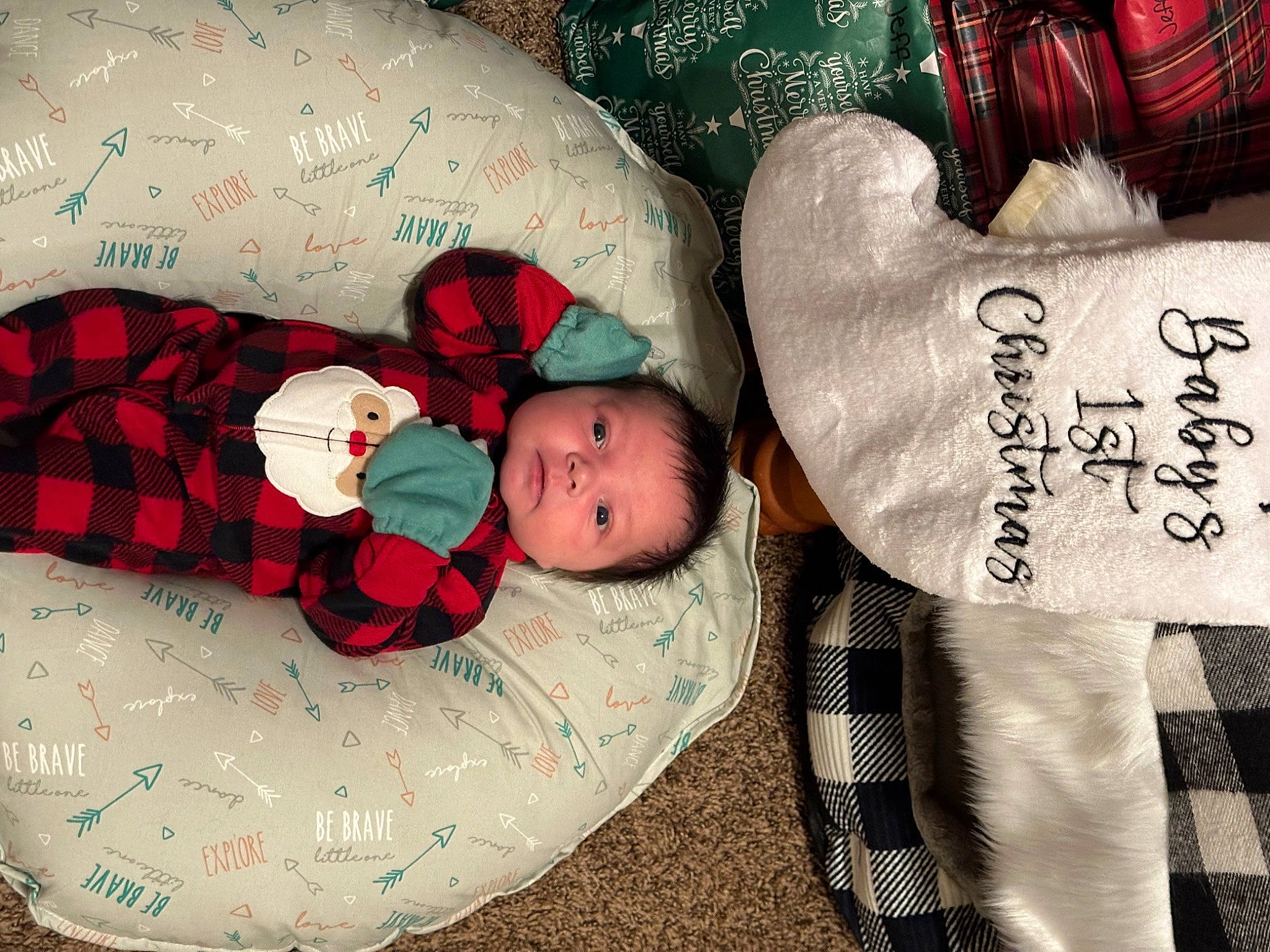 Chase joined the competition — help win amazing prizes! baby, baby_sleeping, baby_toddler_clothing, bedding, bedtime, carmine, child, comfort, design, handwriting, linens, pattern, people, person, product, room, stuffed_toy, tartan, textile, toddler