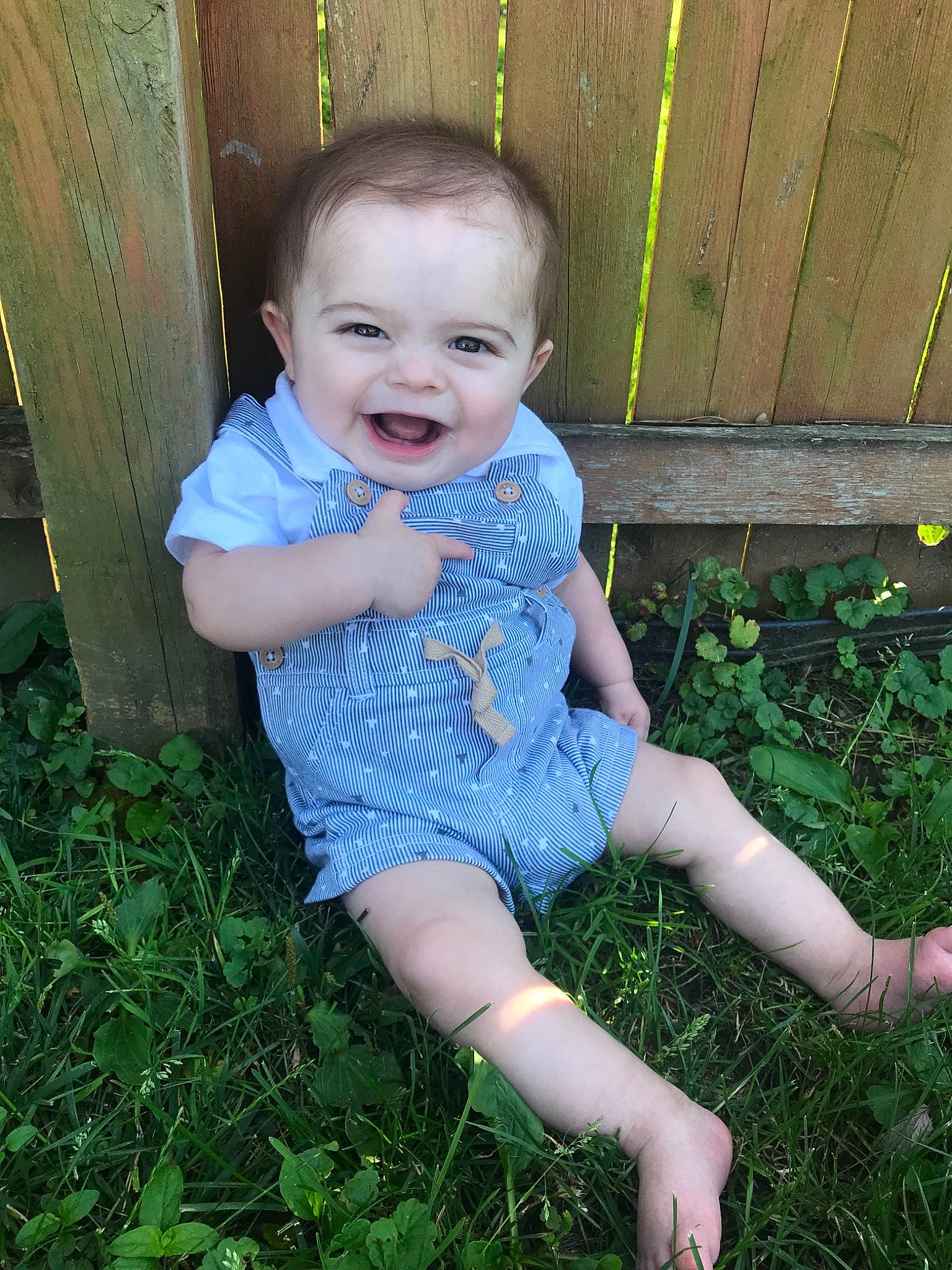 Ashtin joined the competition — help win amazing prizes! baby, baby_toddler_clothing, backyard, child, garden, grass, grass_family, green, joy, lawn, leg, meadow, person, plant, sitting, skin, summer, toddler, yard