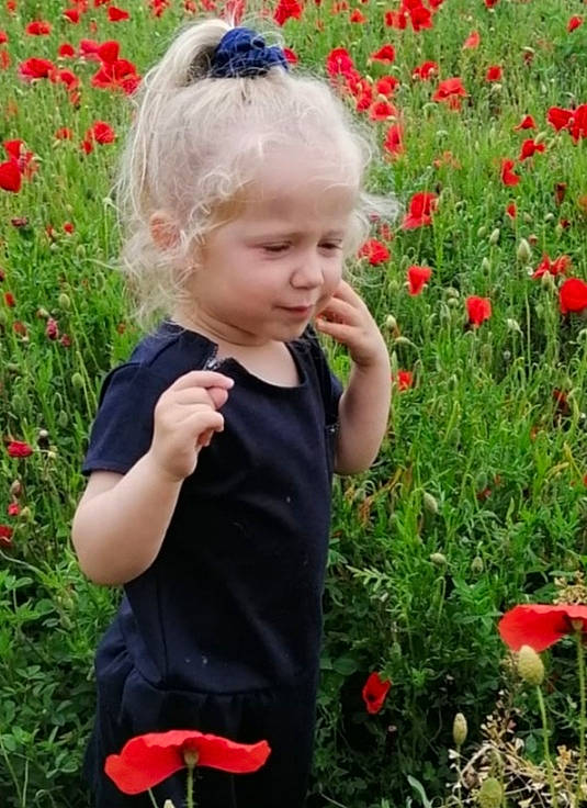 Mayanna a rejoint le concours — aidez-le/la à gagner de superbes lots ! annual_plant, baby_toddler_clothing, botany, flower, flowering_plant, grass, grass_family, grassland, green, groundcover, happy, leaf, meadow, people_in_nature, person, petal, photograph, plant, red, summer