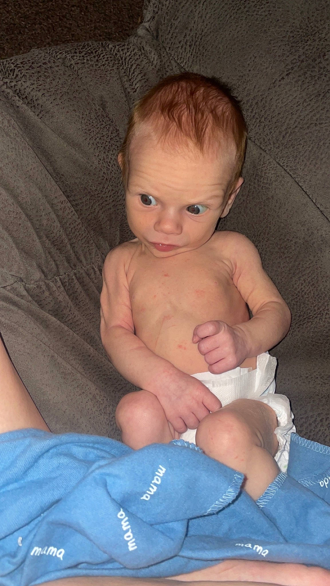 Jackson is registered to the contest to win money with this photo: baby, cheek, chest, chin, comfort, elbow, eye, face, finger, flash_photography, gesture, head, human_body, iris, leg, mouth, neck, person, skin, stomach