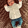 Ayden participe au concours pour gagner de l'argent avec cette photo : baby, blanket, button_up, casual, child, clothing, cute, face, hands, infant, jeans, lying_down, pacifier_ring, plush, portrait, smile, sneakers, texture, toy, white_shirt
