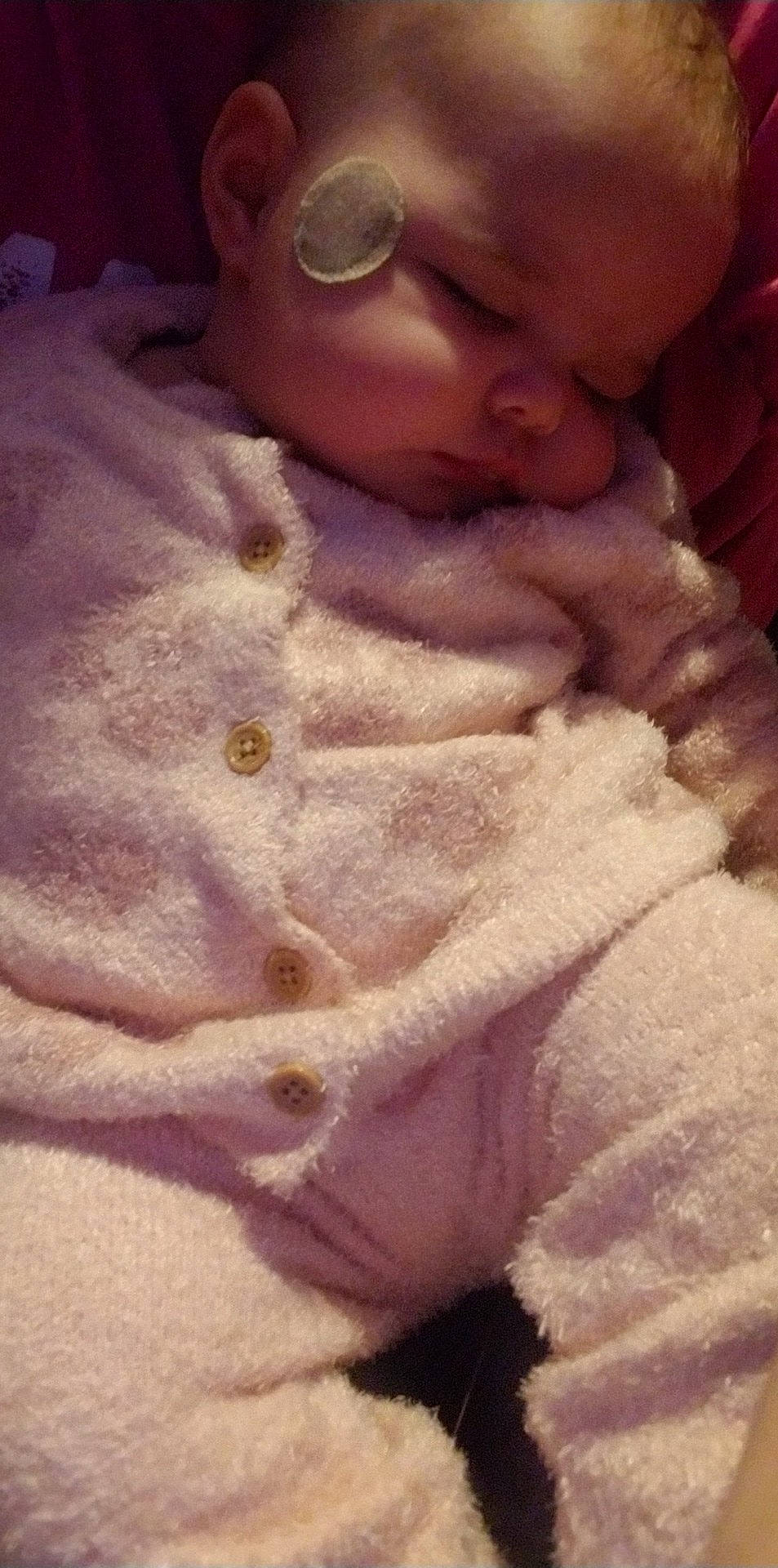 Lillian joined the competition — help win amazing prizes! baby, baby_sleeping, baby_toddler_clothing, child, close_up, comfort, finger, fur, hand, human_body, leg, linens, nail, nose, pink, skin, sleeve, thumb, toddler, wool