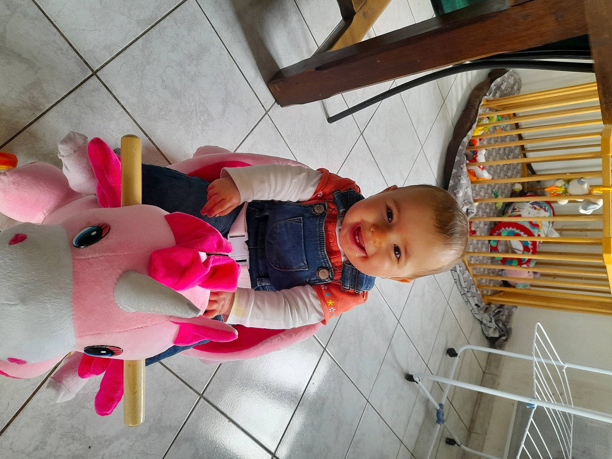 Mila a rejoint le concours — aidez-le/la à gagner de superbes lots ! baby, baby_products, baby_toddler_clothing, carmine, child, fun, horse, joy, magenta, pattern, person, petal, plant, room, stuffed_toy, toddler, toy, tree, wood