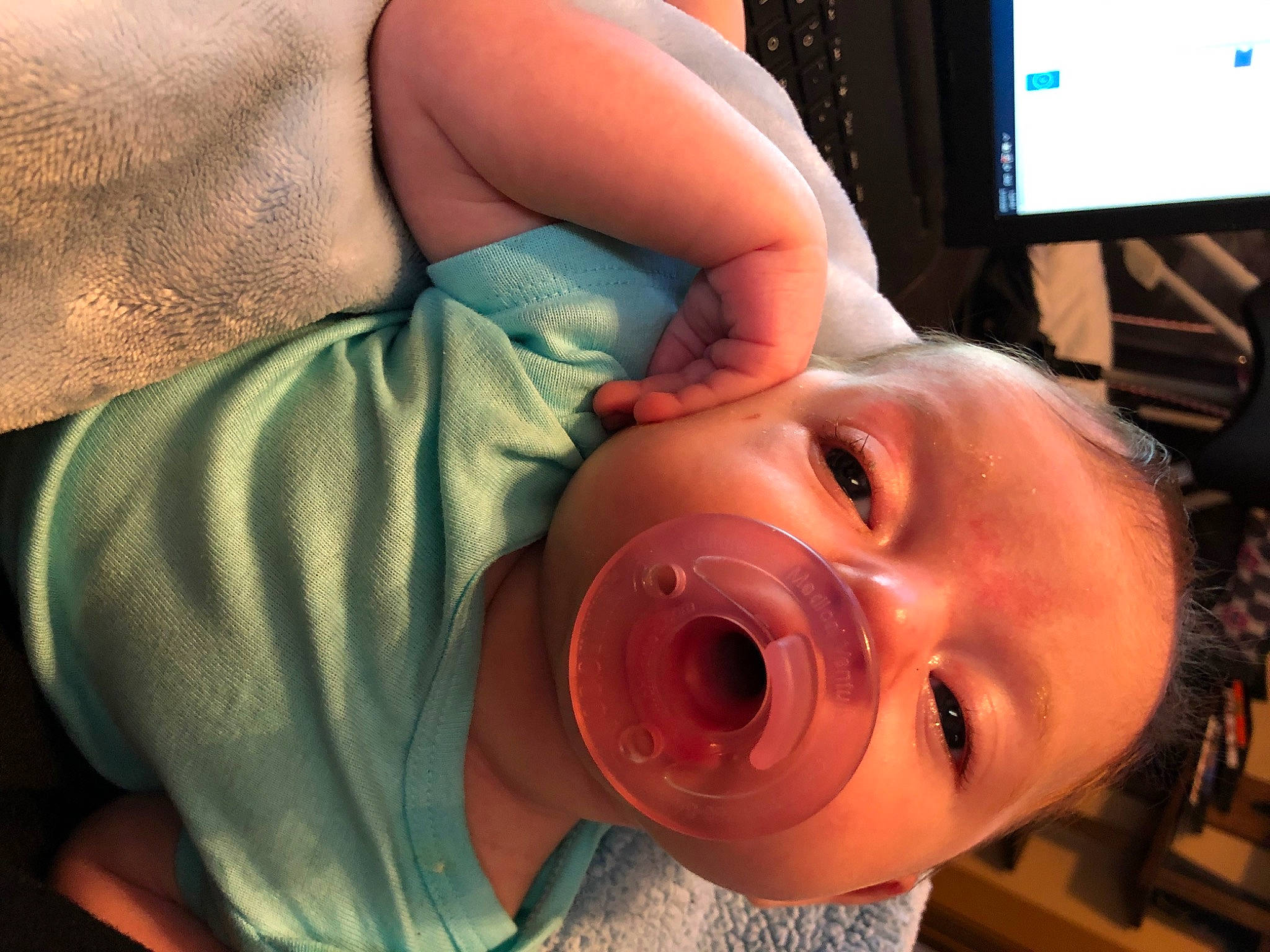 Joyce is registered to the contest to win money with this photo: baby, cheek, child, chin, ear, eye, face, finger, head, mouth, neck, nose, person, skin