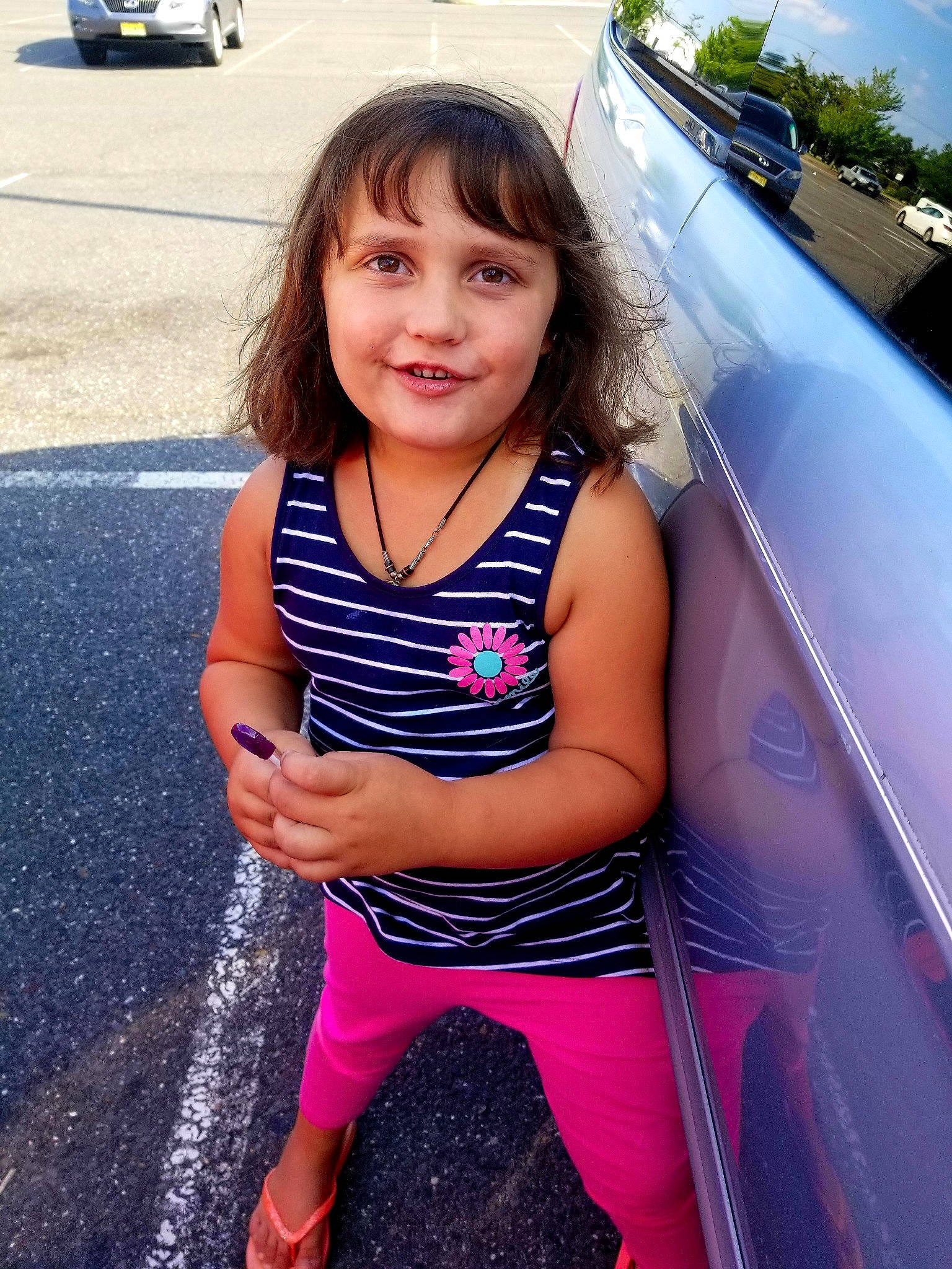Kaylee is registered to the contest to win money with this photo: auto_part, car, child, family_car, fun, happy, joy, long_hair, luxury_vehicle, person, photography, pink, smile, summer, toddler, vacation, vehicle, vehicle_door