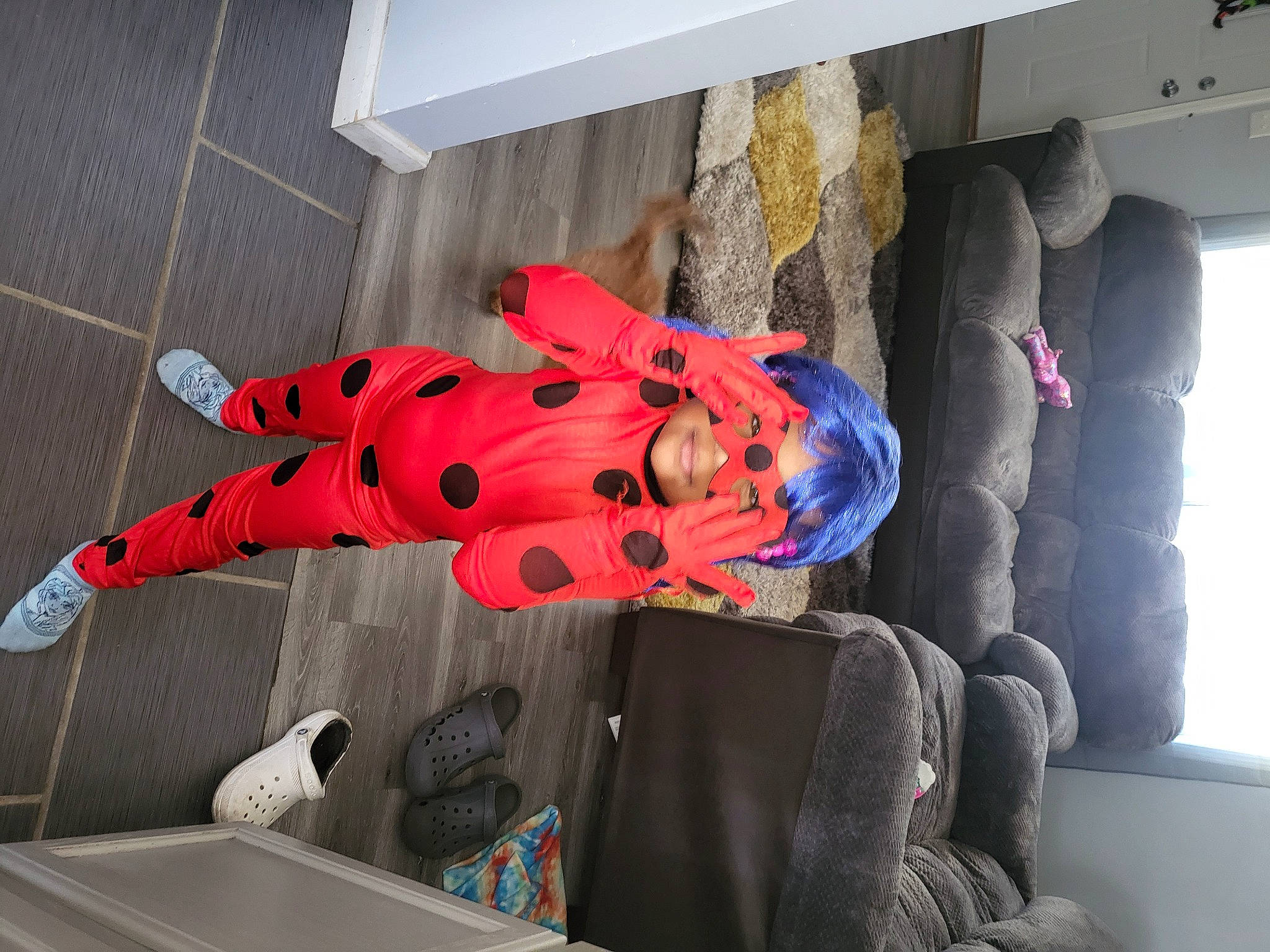 Ka'Viah joined the competition — help win amazing prizes! art, carmine, concrete, coquelicot, electric_blue, fictional_character, flooring, hat, pattern, person, personal_protective_equipment, room, table, toy, window