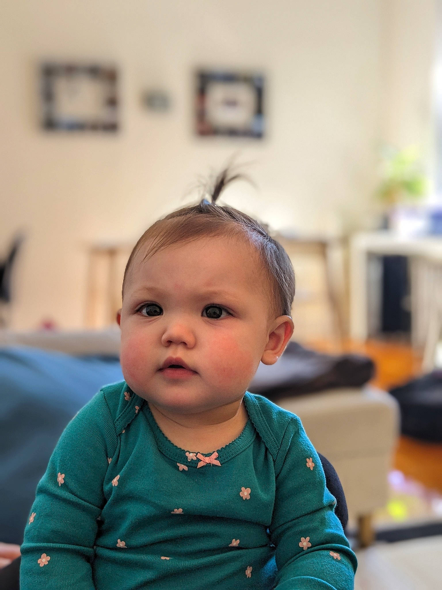 Gwynneth is registered to the contest to win money with this photo: audio_equipment, baby, baby_toddler_clothing, cheek, child, chin, ear, eyelash, flooring, fun, happy, hearing, iris, neck, person, room, sitting, skin, sleeve, toddler
