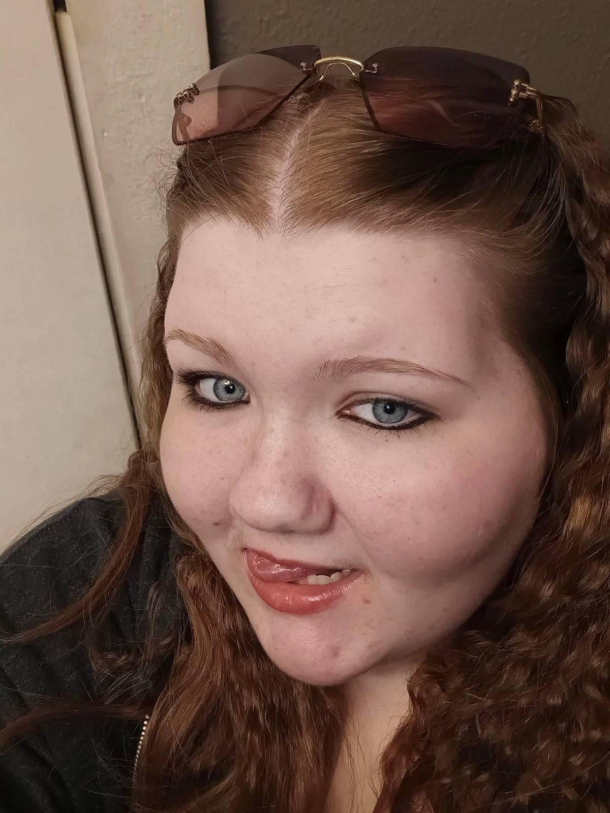 Ryleigh-jaiyde joined the competition — help win amazing prizes! cheek, chin, ear, eyebrow, eyelash, flash_photography, forehead, glasses, happy, iris, jaw, joy, lip, lipstick, makeover, mouth, neck, nose, person, skin