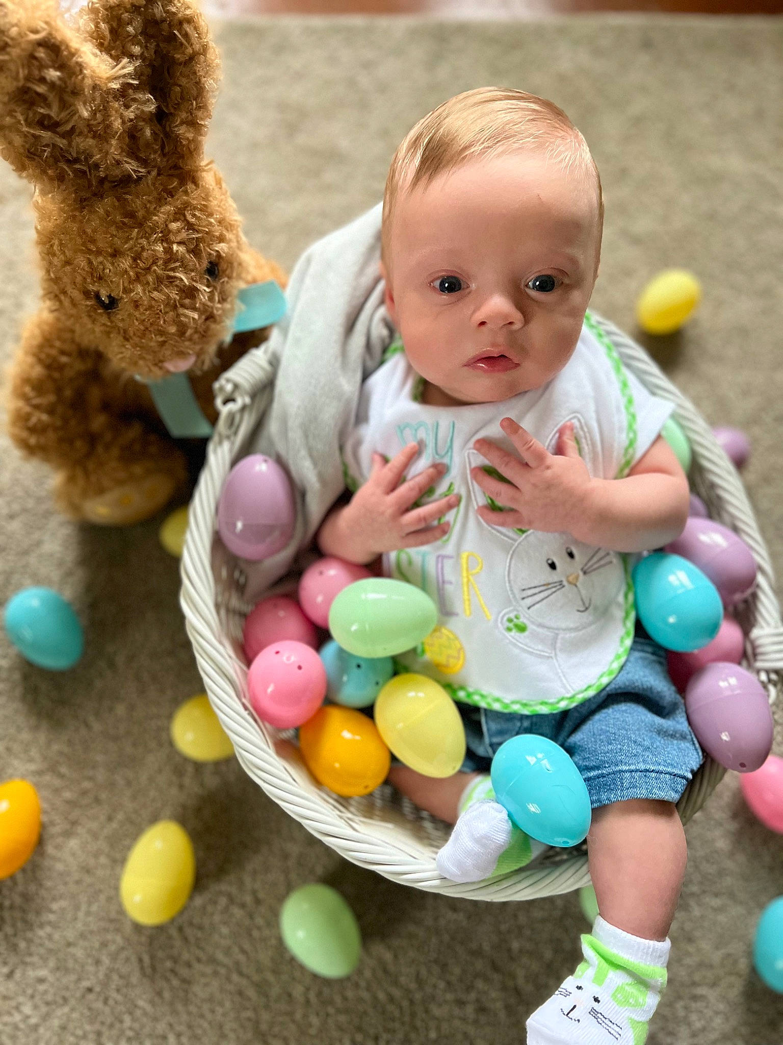 Karson joined the competition — help win amazing prizes! baby, baby_products, baby_toddler_clothing, cheek, child, event, facial_expression, fun, grass, hand, happy, human, leisure, person, play, product, sitting, skin, snapshot, toddler