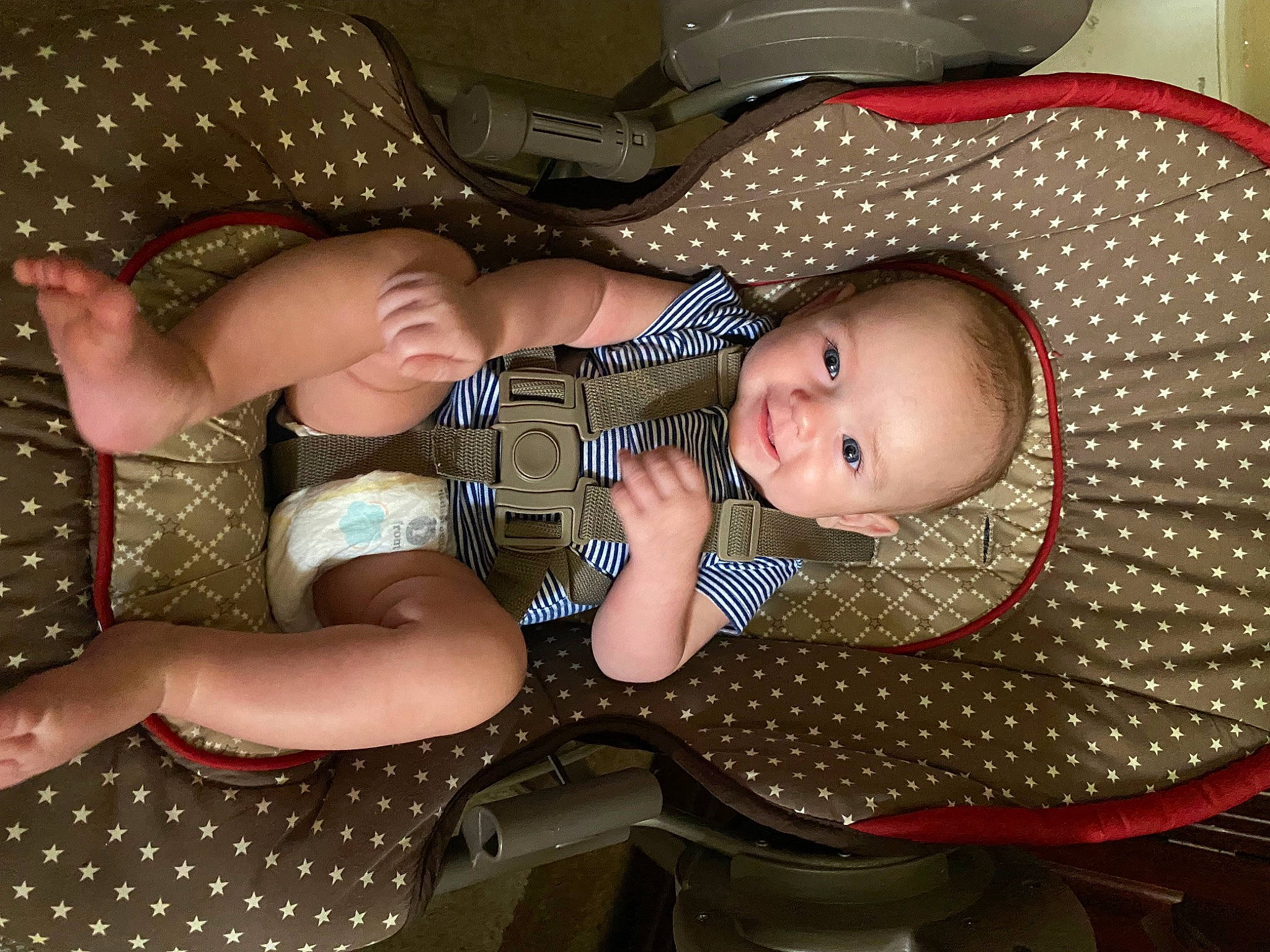 Jasper Lee Cox is registered to the contest to win money with this photo: baby, baby_carriage, baby_products, baby_toddler_clothing, child, comfort, event, facial_expression, finger, fun, human_body, iris, lap, mouth, pattern, person, sitting, skin, smile, thigh