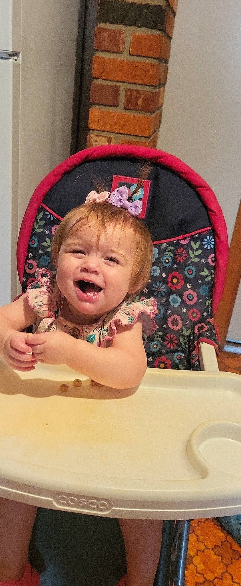 Miley joined the competition — help win amazing prizes! baby, baby_laughing, baby_toddler_clothing, bathing, bathroom, cheek, child, comfort, eye, face, fun, hairstyle, happy, mouth, person, pink, plumbing_fixture, product, sleeve, smile