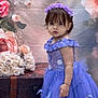 Danna Paola joined the competition — help win amazing prizes! background, butterflies, child, cute, decor, dress, fashion, floral, flowers, girl, headband, innocent, lavender, person, portrait, soft_light, standing, studio, toddler, young