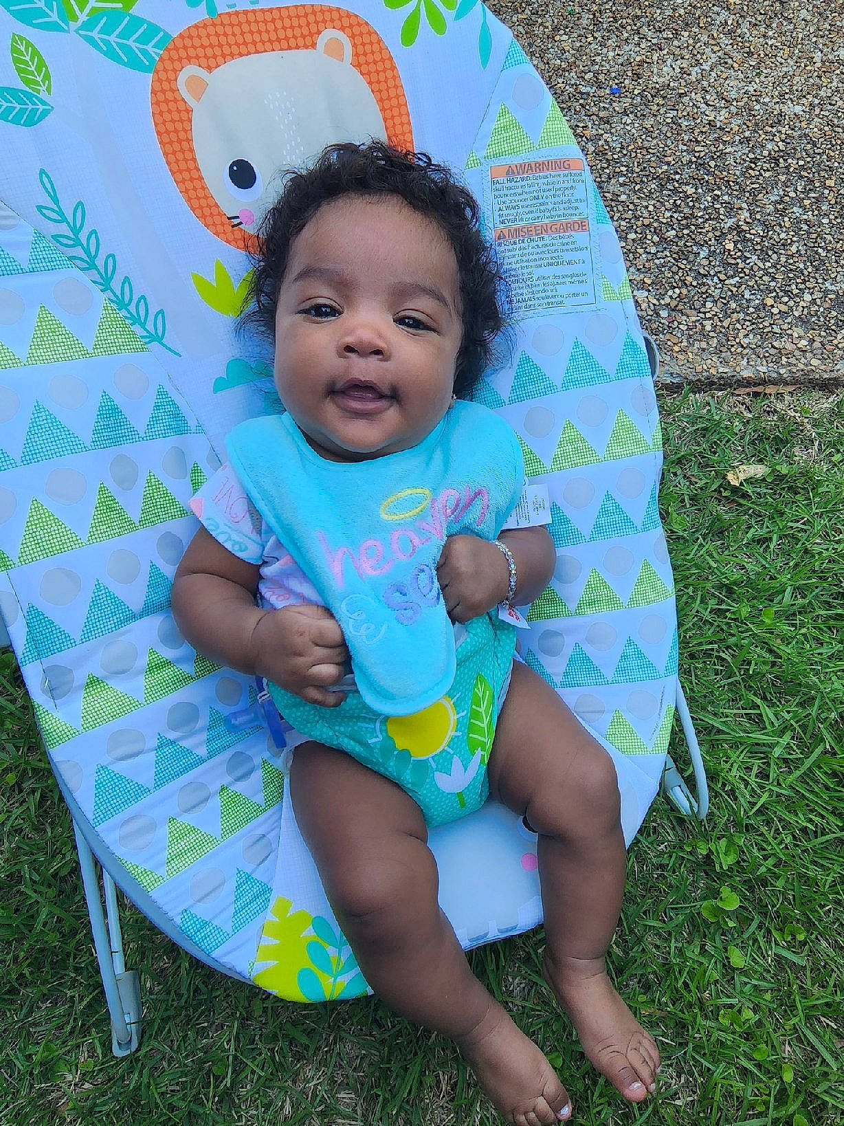 Azailee joined the competition — help win amazing prizes! azure, baby, baby_products, baby_toddler_clothing, chair, child, circle, foot, fun, grass, happy, leisure, linens, magenta, pattern, people_in_nature, person, sandal, sitting, sleeve