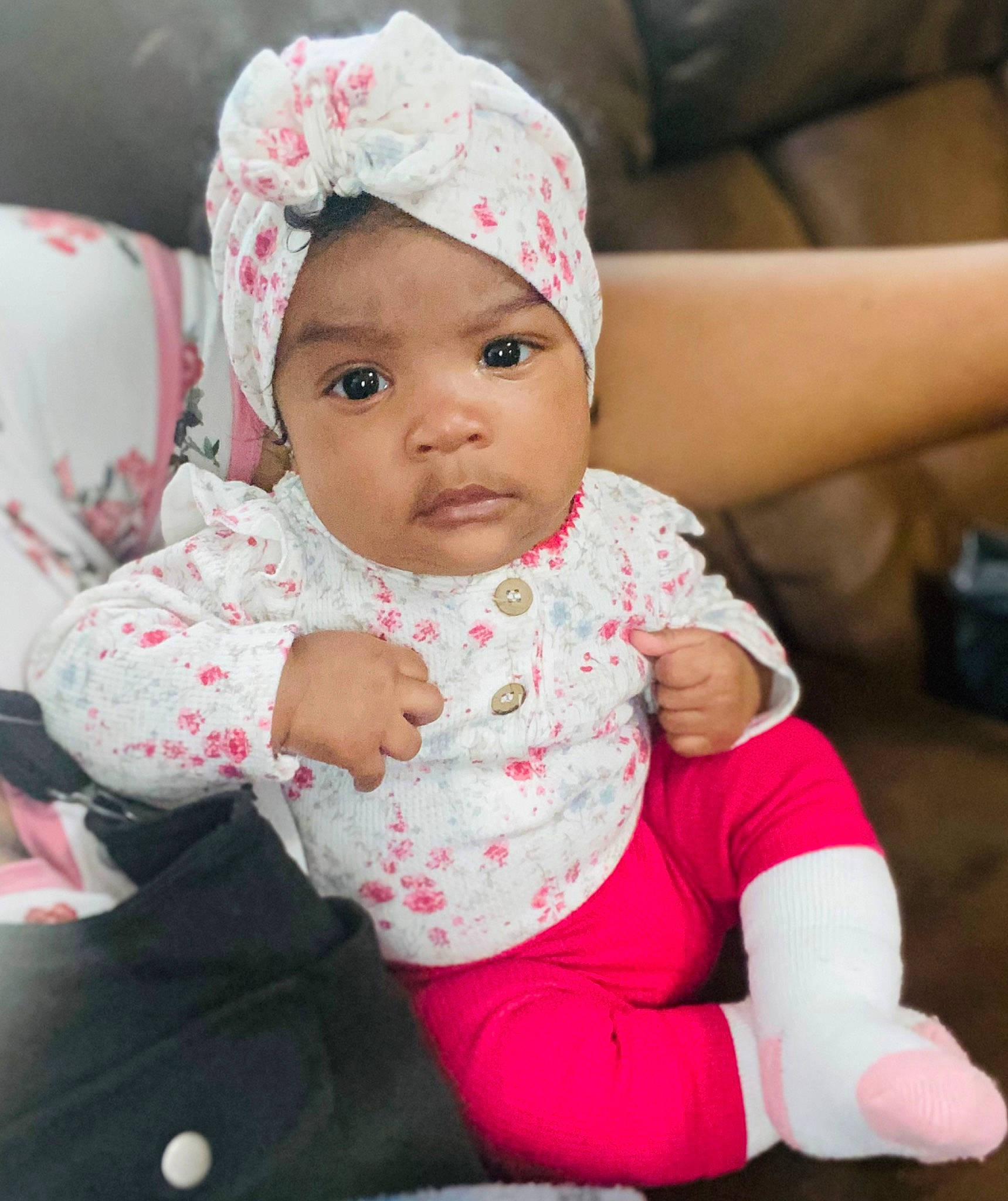 Azailee joined the competition — help win amazing prizes! baby, baby_products, baby_toddler_clothing, cap, cheek, child, comfort, eye, fashion_accessory, fun, happy, headwear, lip, luggage_and_bags, magenta, mouth, person, pink, sitting, skin