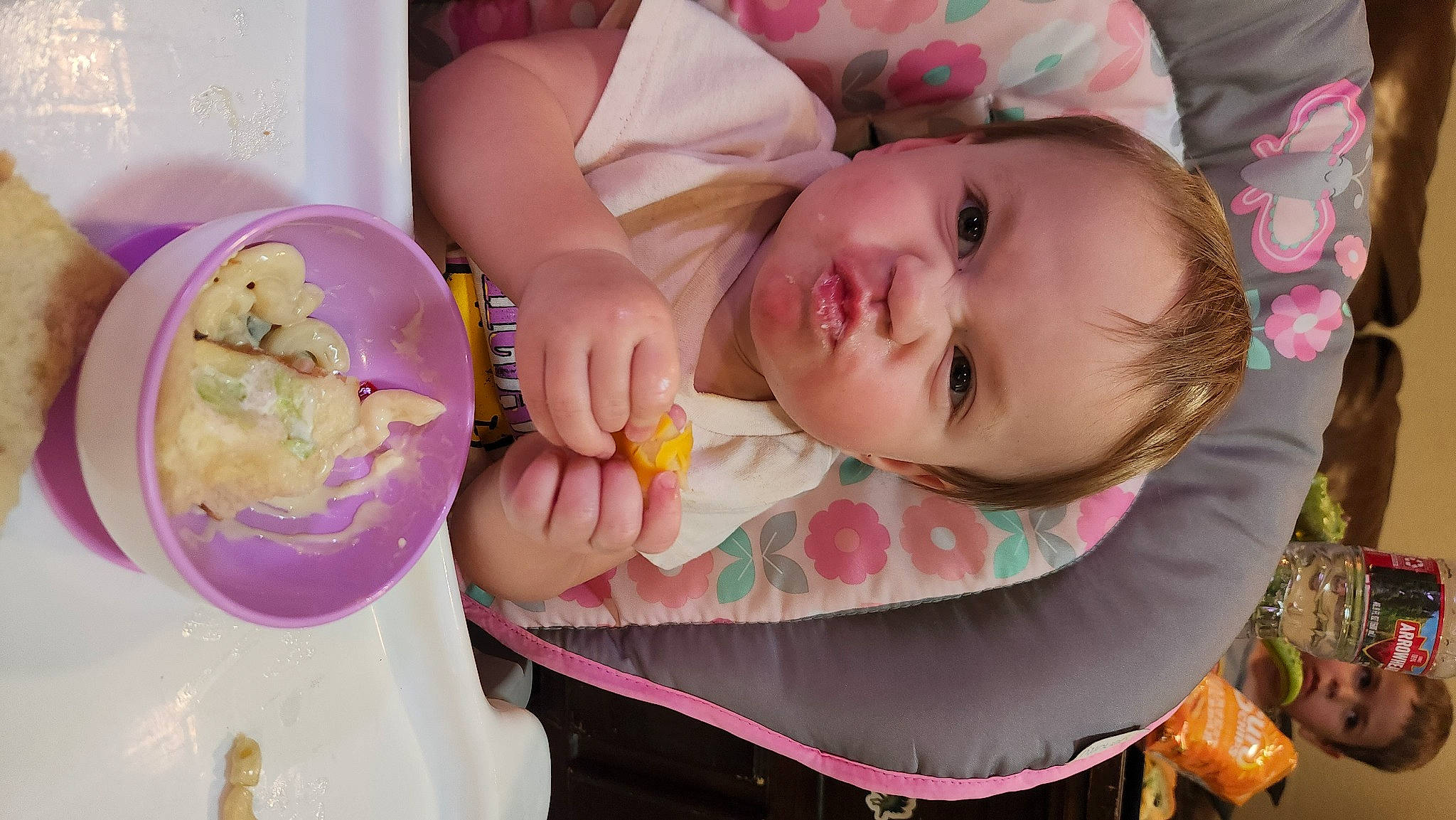 Katie joined the competition — help win amazing prizes! baby, baby_products, baby_toddler_clothing, bathing, cheek, child, comfort_food, dress, food, happy, ingredient, lip, nose, person, pink, recipe, skin, sweetness, tableware, teddy_bear