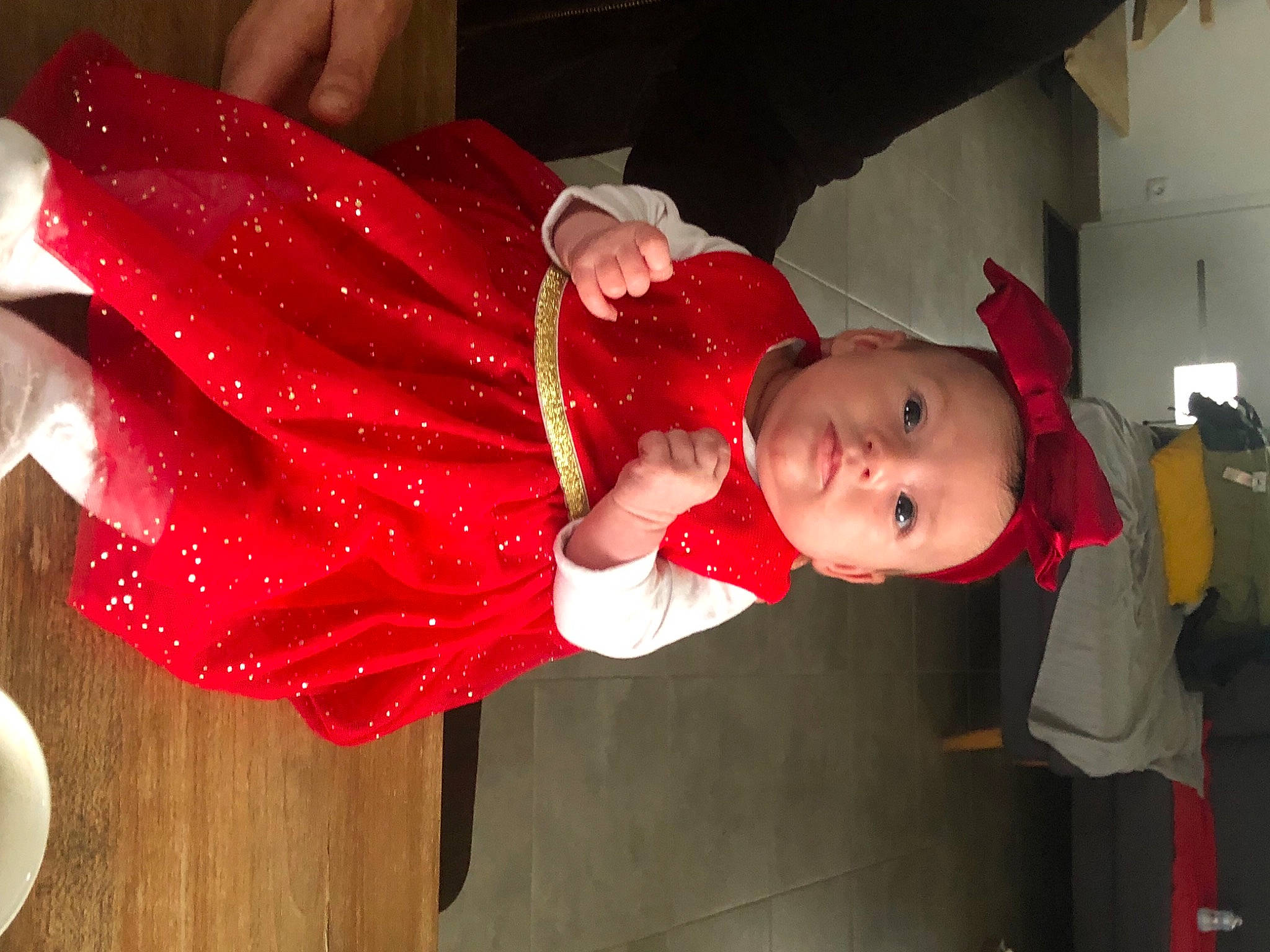 Emmy a rejoint le concours — aidez-le/la à gagner de superbes lots ! baby, baby_toddler_clothing, carmine, child, christmas, christmas_eve, costume, costume_hat, event, fictional_character, fun, hat, headgear, holiday, lap, magenta, person, plant, room, toddler