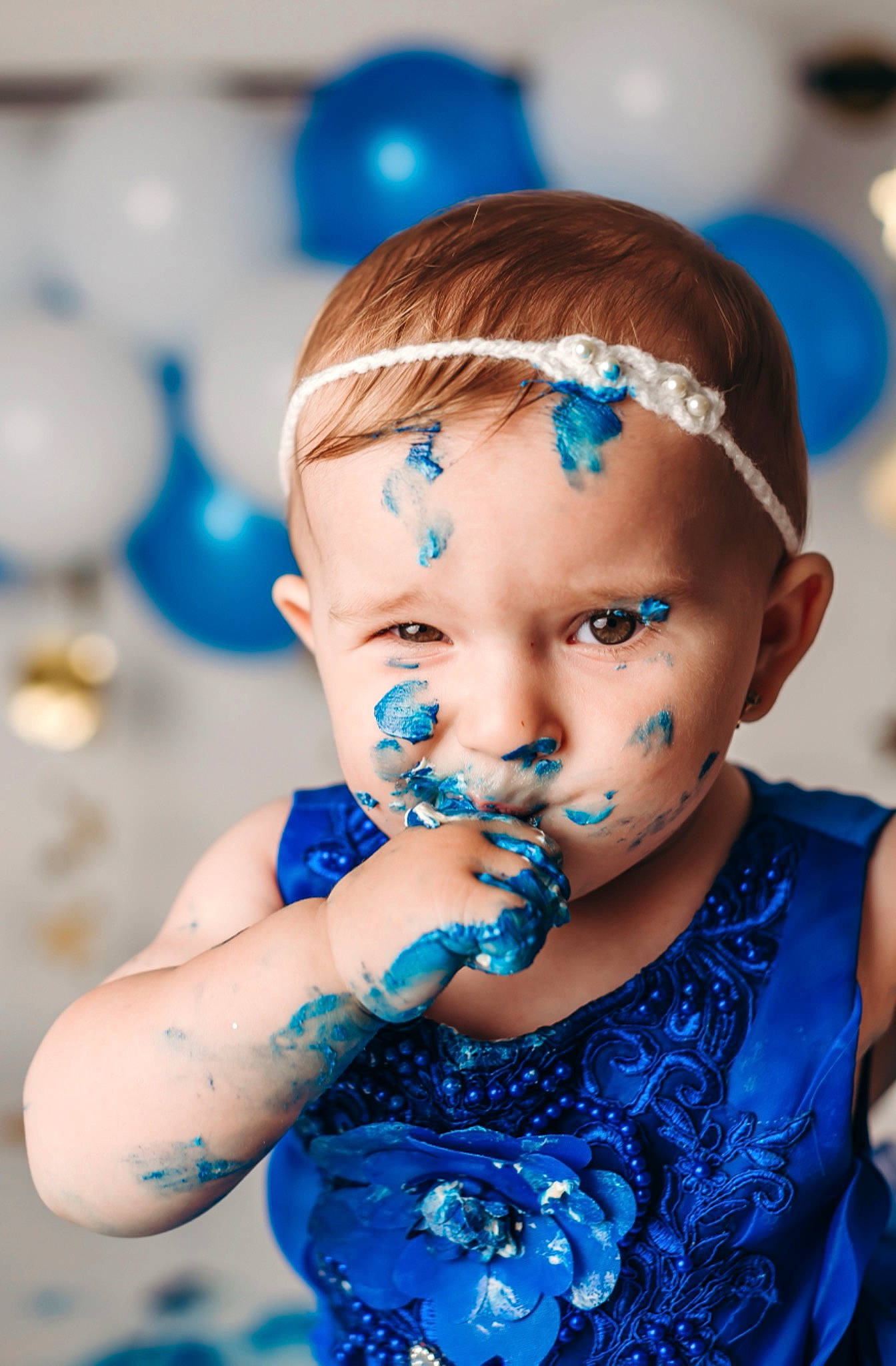 Amelia joined the competition — help win amazing prizes! aqua, azure, baby_toddler_clothing, blue, dress, eyelash, facial_expression, flash_photography, fun, gesture, hair, hairstyle, happy, head, headpiece, iris, person, purple, shoulder, skin