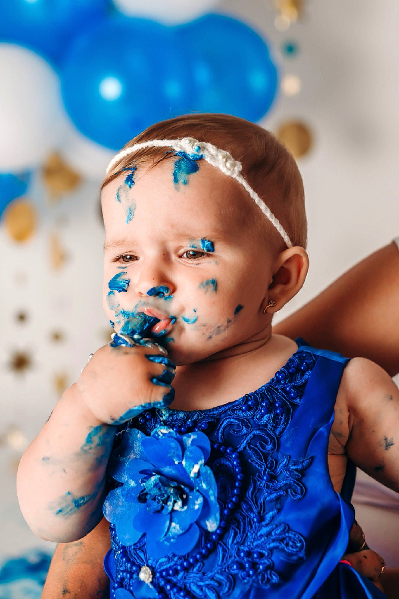 Amelia joined the competition — help win amazing prizes! aqua, azure, baby, baby_toddler_clothing, balloon, blue, child, electric_blue, event, facial_expression, flash_photography, fun, gesture, happy, jewellery, party_supply, person, purple, shoulder, toddler