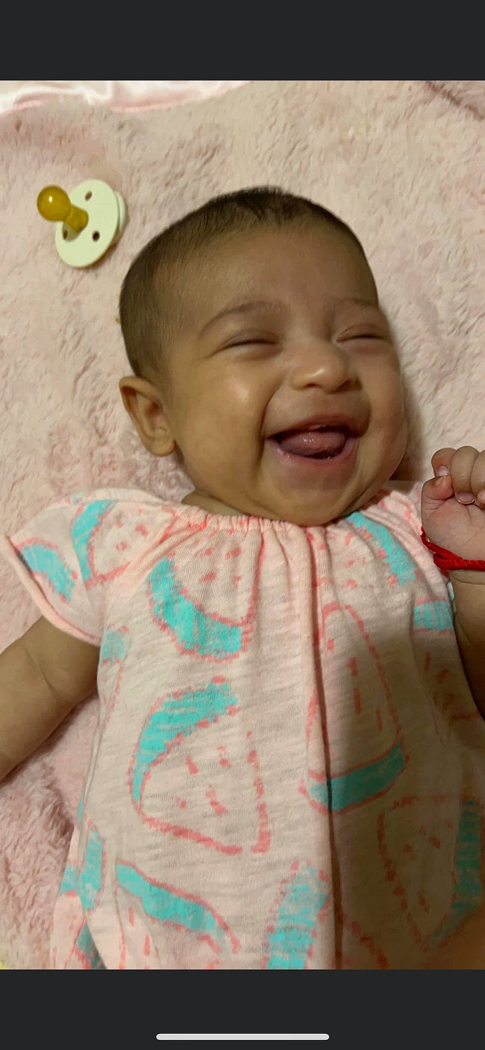 Vira joined the competition — help win amazing prizes! baby, baby_toddler_clothing, cheek, chin, eye, eyebrow, face, gesture, happy, head, mouth, neck, nose, person, pink, product, skin, sleeve, smile, textile