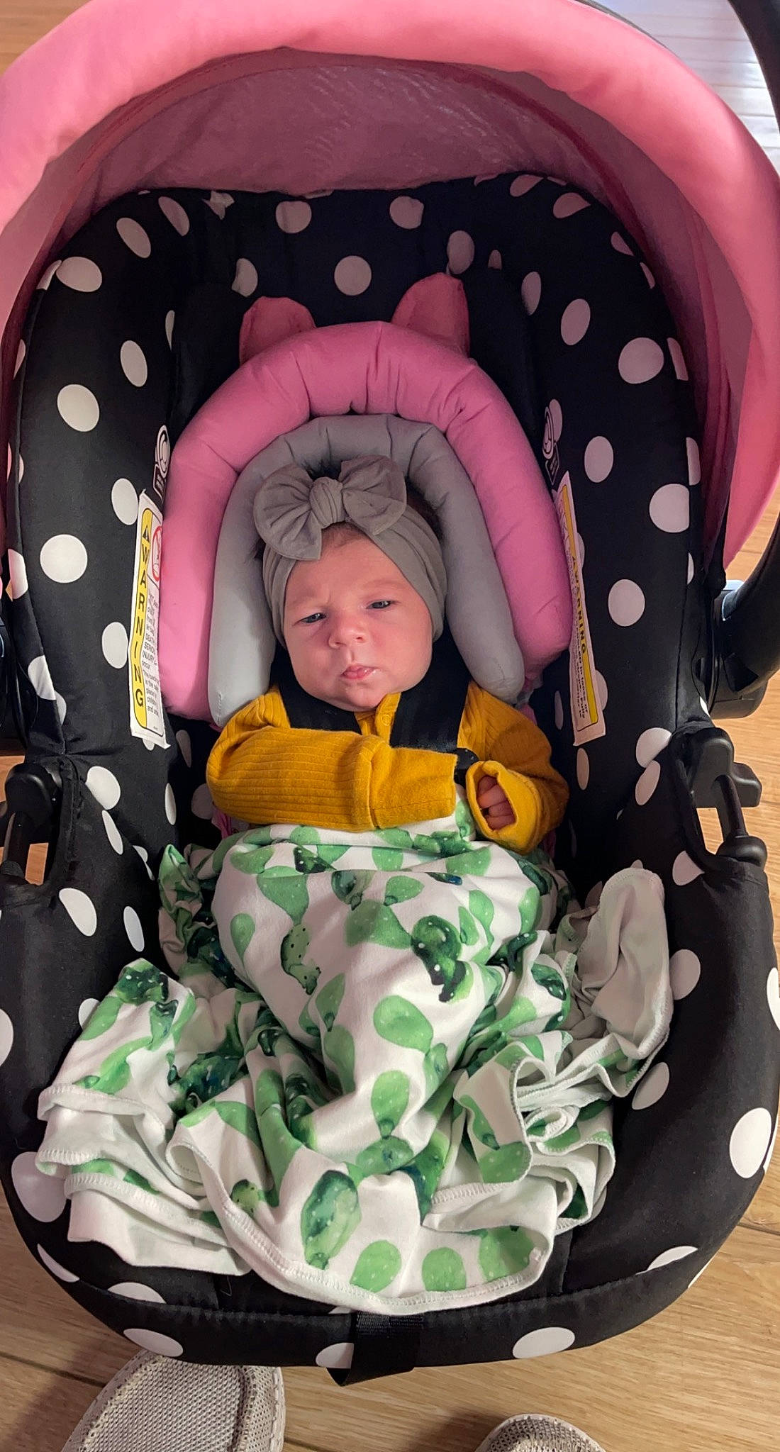 Kora joined the competition — help win amazing prizes! baby, baby_products, baby_safety, baby_sleeping, baby_toddler_clothing, baby_toys, child, circle, comfort, fun, headwear, linens, organ, pattern, person, pink, play, product, recreation, sitting