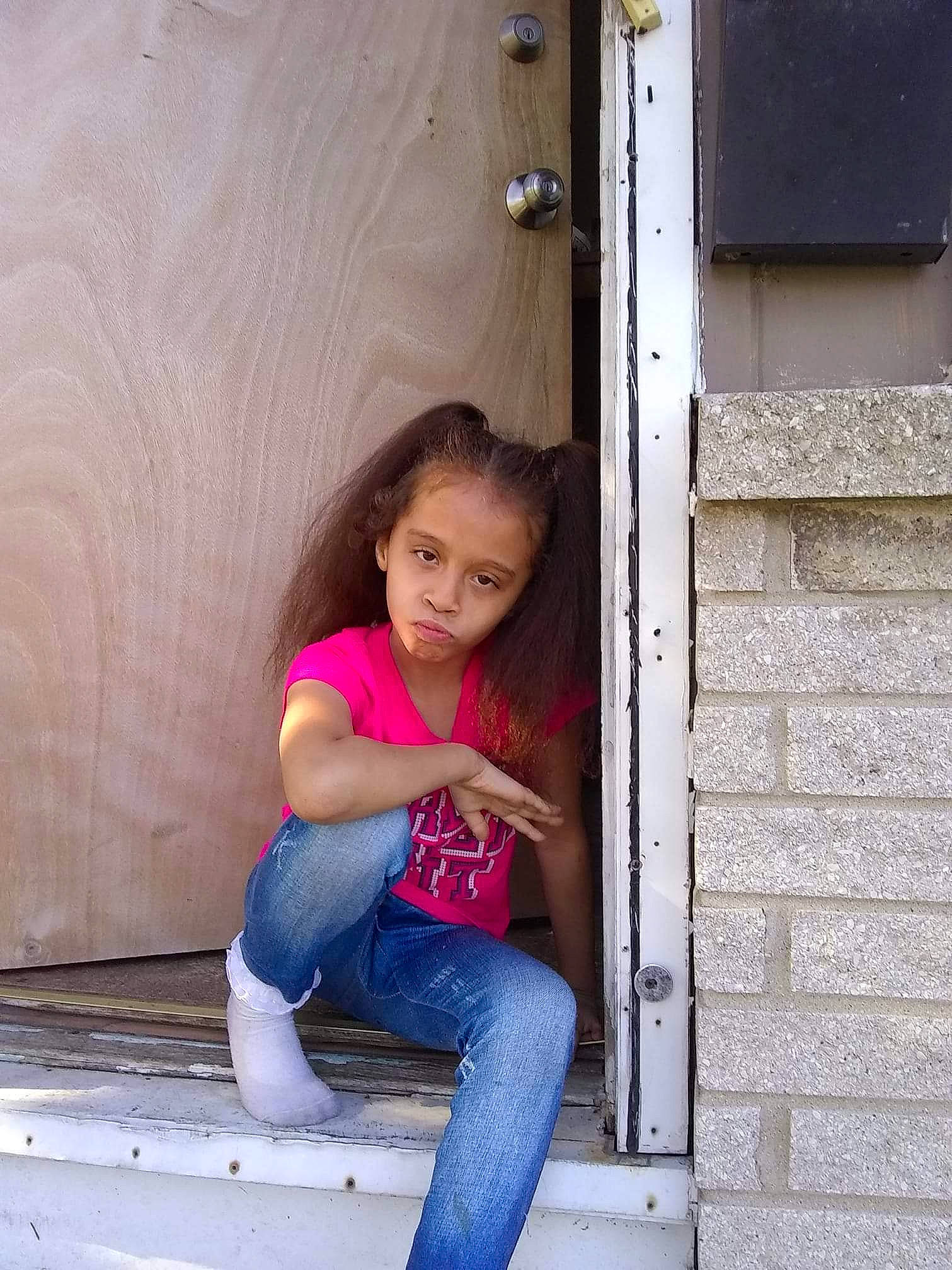 Harmony joined the competition — help win amazing prizes! chin, denim, elbow, electric_blue, flash_photography, happy, human_leg, joint, knee, leg, leisure, lip, long_hair, magenta, person, pink, standing, street_fashion, thigh, waist