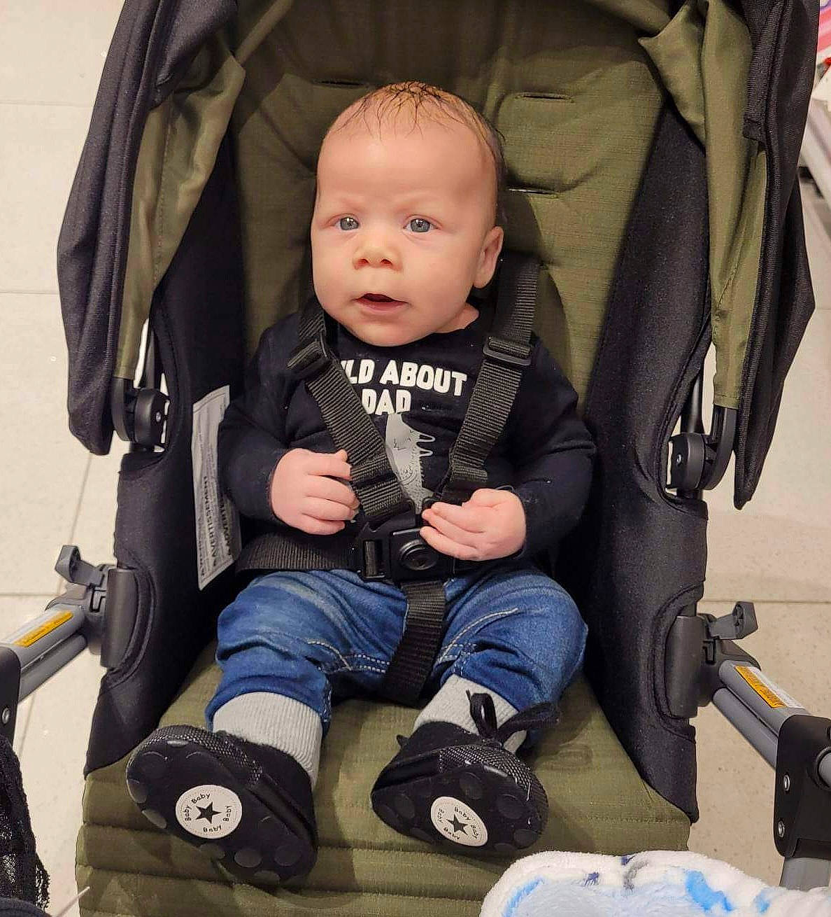 Amari joined the competition — help win amazing prizes! auto_part, baby, baby_carriage, baby_products, baby_toddler_clothing, cheek, child, comfort, electric_blue, human, person, personal_protective_equipment, photography, product, sitting, snapshot, toddler