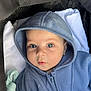 Noah Cristian joined the competition — help win amazing prizes! baby, blue_hoodie, infant, stroller, toy, fleece, hood, child, cute, face, clothing, person, closeup, portrait, expression, young, cozy, indoor, blanket, zipped_jacket