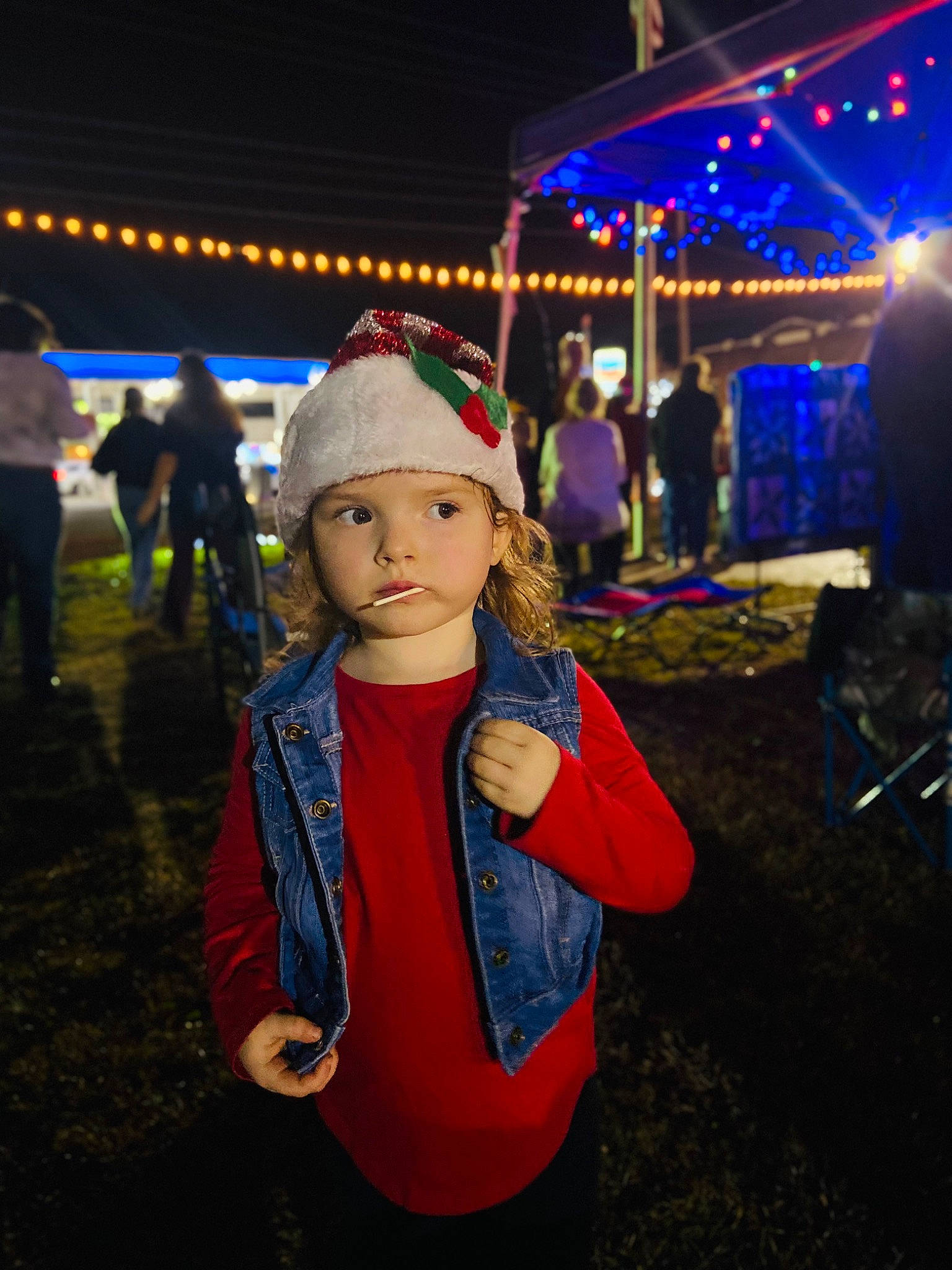 Briar joined the competition — help win amazing prizes! cap, city, crowd, electric_blue, entertainment, event, flash_photography, fun, glove, happy, headwear, jacket, leisure, magenta, midnight, person, public_space, recreation, street, toddler
