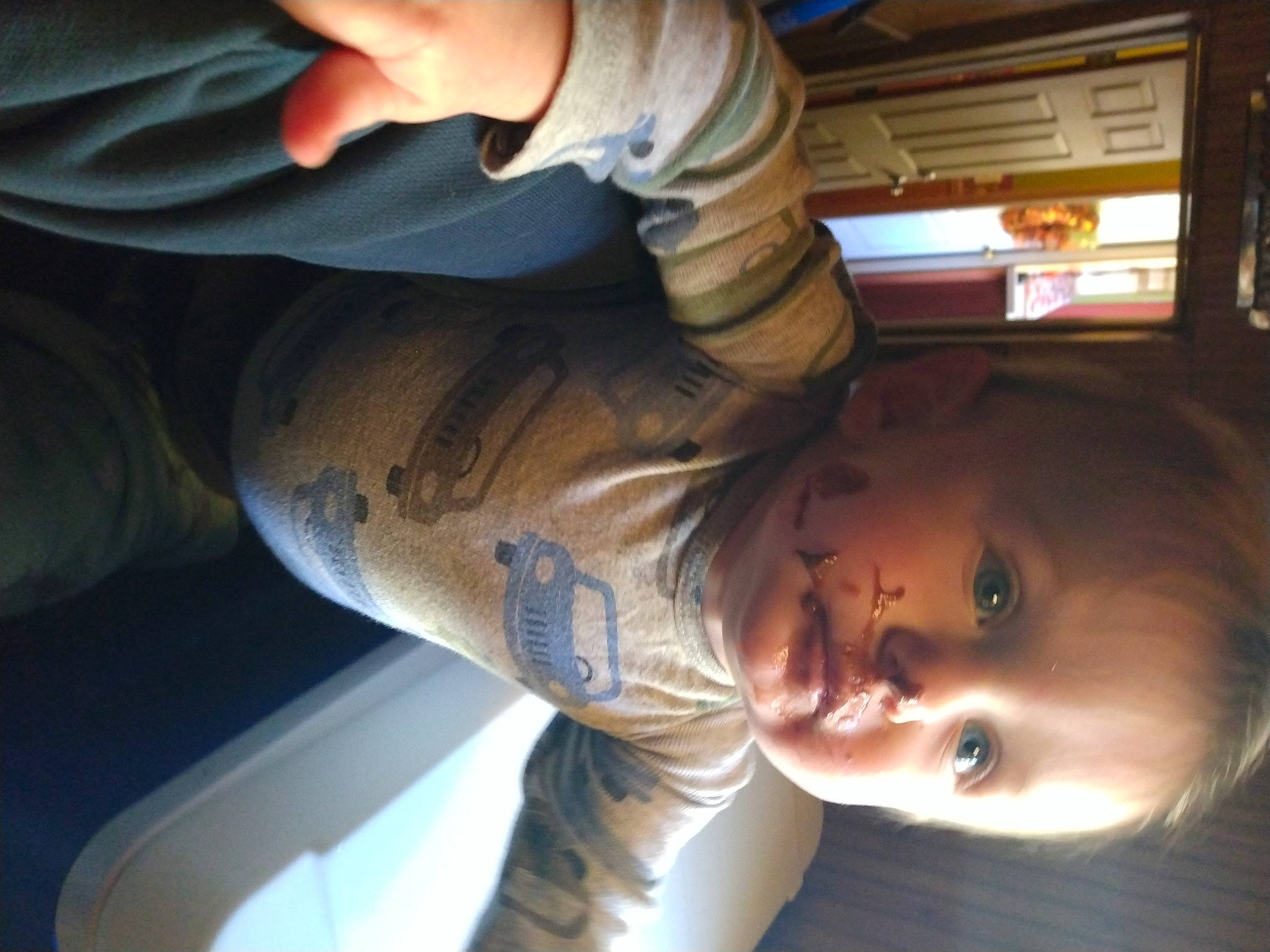 James joined the competition — help win amazing prizes! child, elbow, finger, flash_photography, fun, gesture, hairstyle, happy, human_leg, mammal, mouth, nose, person, room, sitting, toddler, tree, vacation, wood