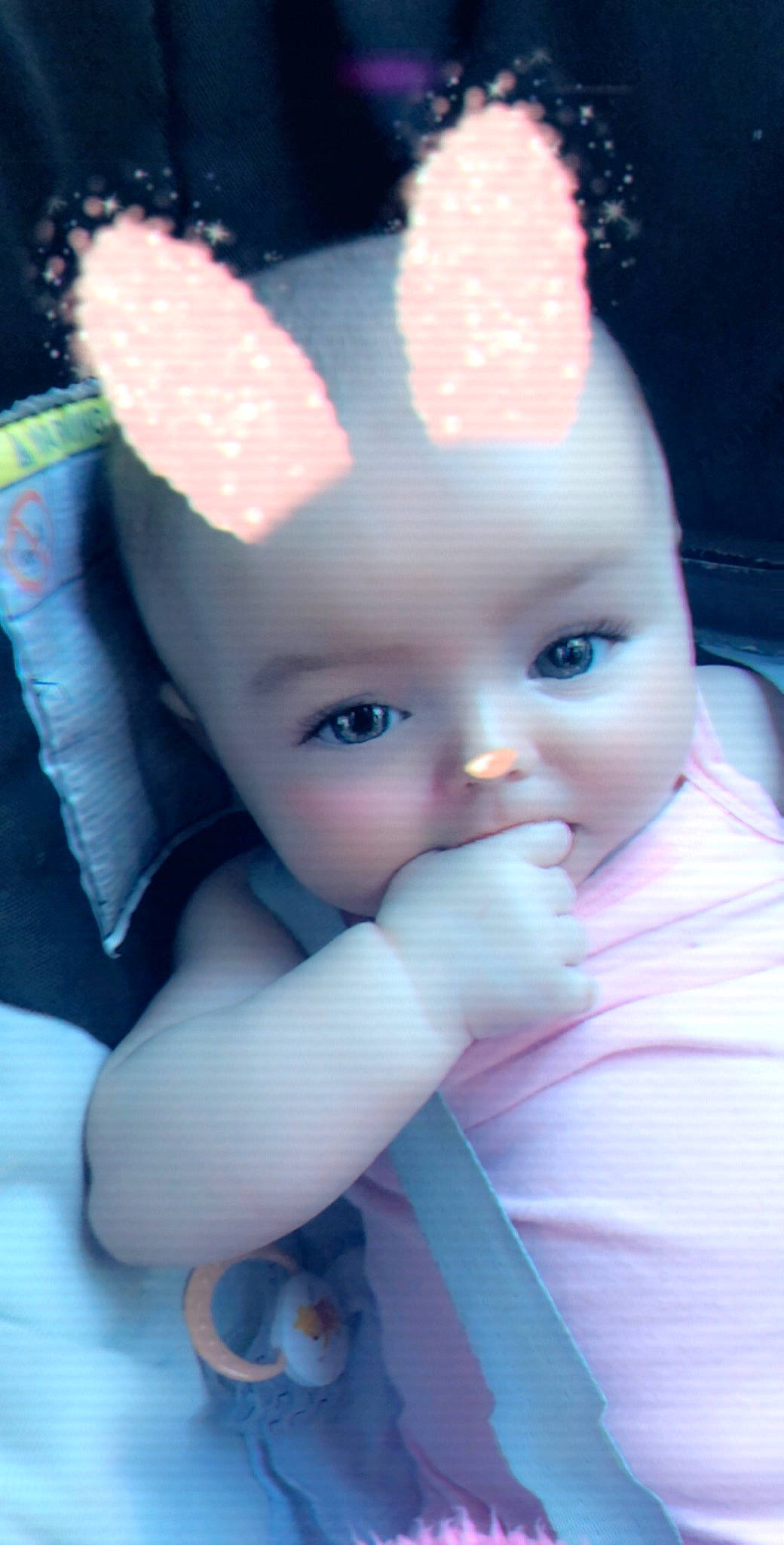 Rose participe au concours pour gagner de l'argent avec cette photo : cheek, child, doll, ear, eye, face, girl, head, infant, iris, joy, lip, nose, organ, person, pink, skin, smile, textile, toddler