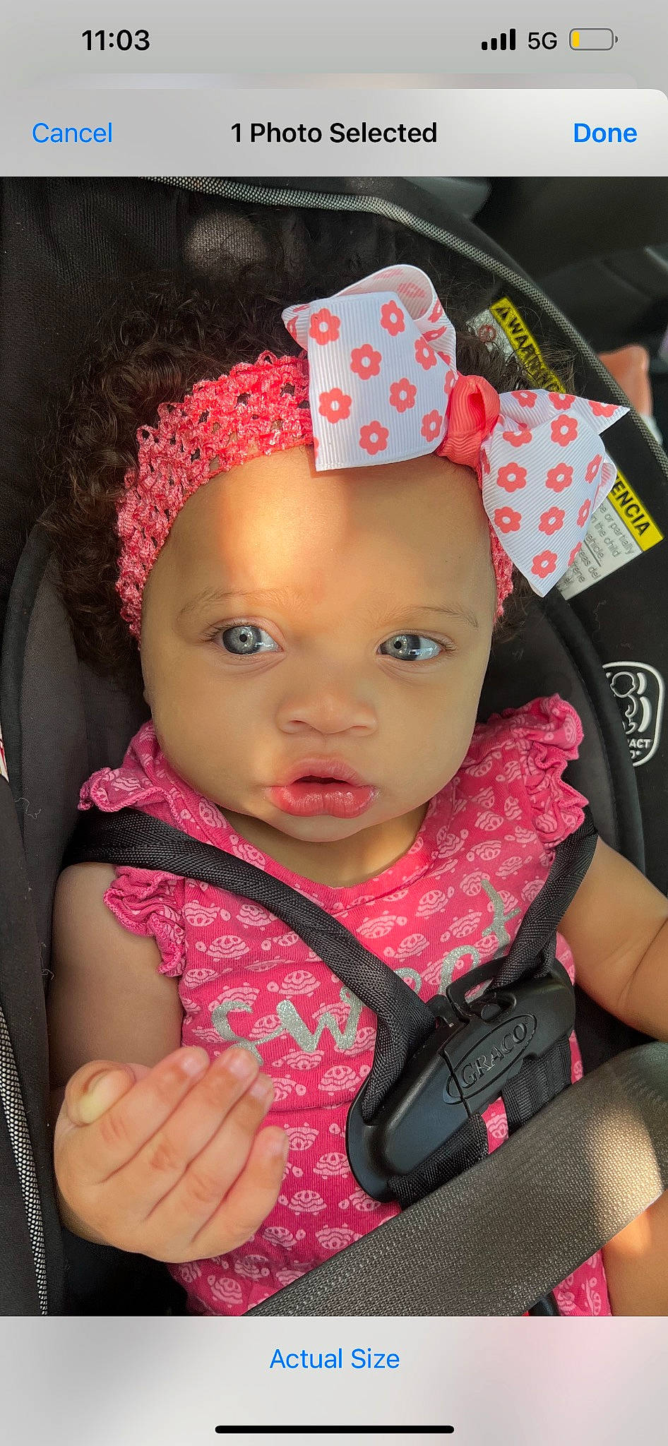 Kalilah joined the competition — help win amazing prizes! baby, baby_toddler_clothing, beauty, cap, cheek, child, costume_hat, eyelash, facial_expression, fashion_accessory, fun, hair_accessory, happy, headwear, lip, magenta, person, pink, red, skin