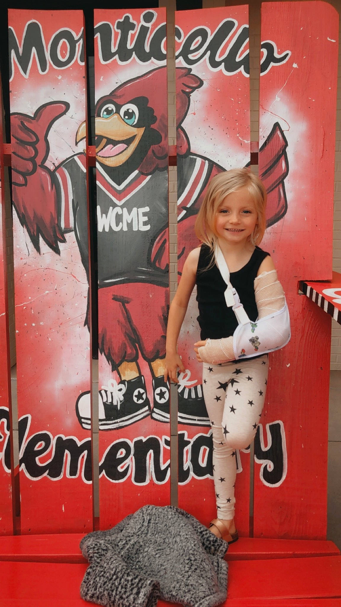 Macy joined the competition — help win amazing prizes! advertising, art, cool, fashion_design, fictional_character, flesh, flooring, font, graphics, high_heels, human_leg, joy, knee, person, poster, red, shorts, smile, t_shirt, thigh