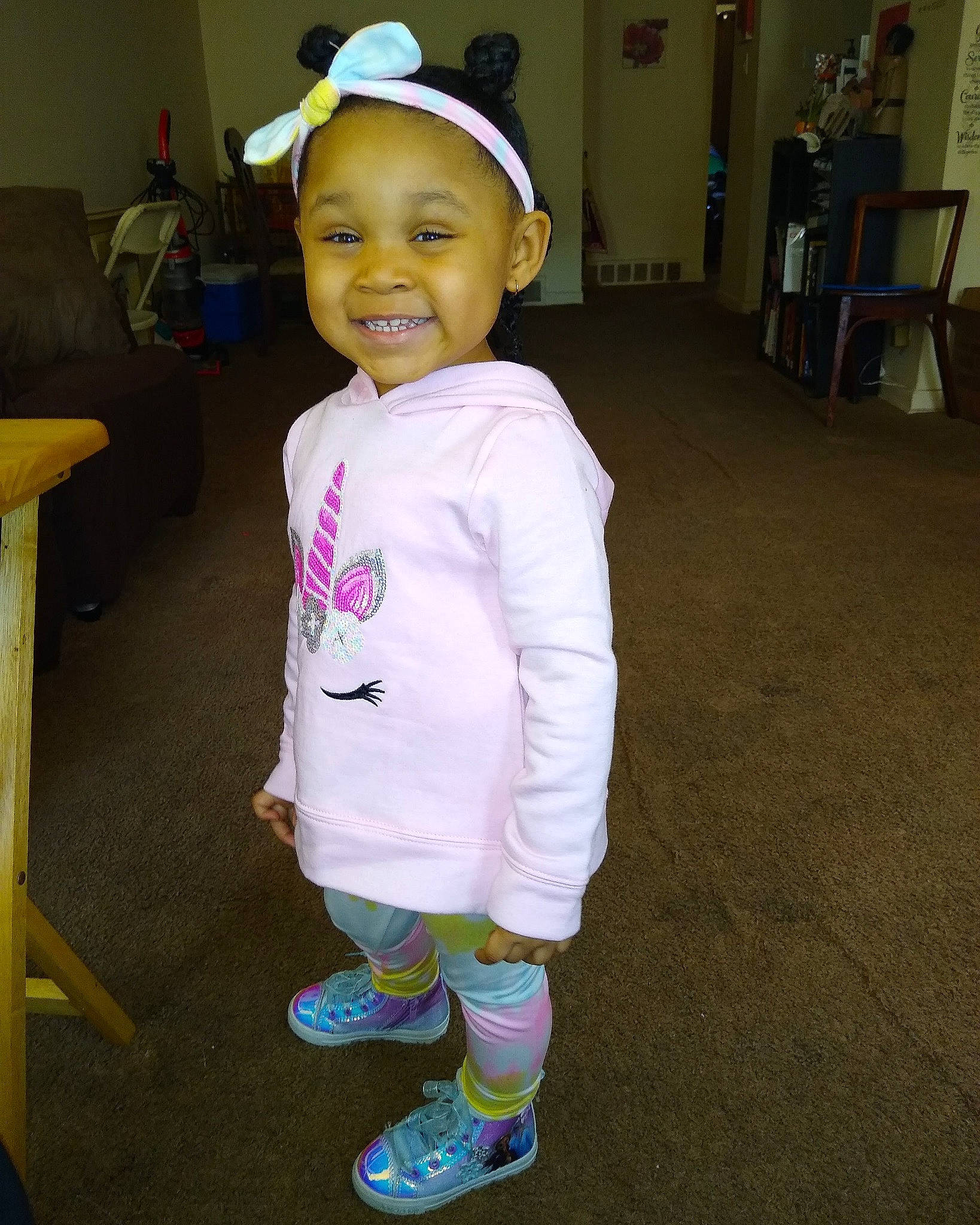 Charli joined the competition — help win amazing prizes! baby, baby_toddler_clothing, cap, child, door, eye, flooring, fun, happy, hat, head, headgear, joy, person, sleeve, smile, sock, sweatpant, t_shirt, toddler