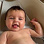 baby, bath, bubbles, child, cute, face, happy, infant, inside, joy, kid, liquid, person, playful, portrait, skin, smile, water, wet, young